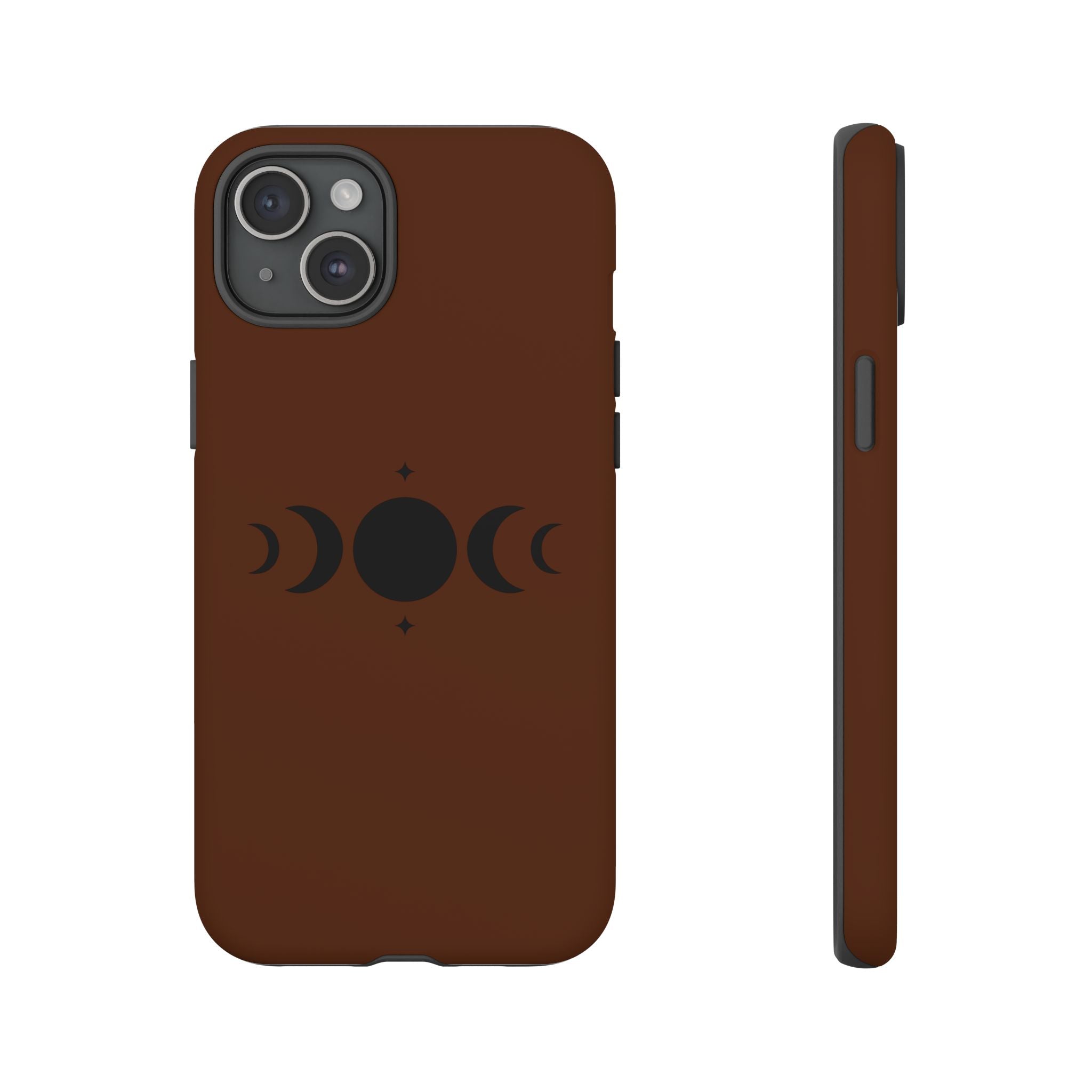 Triple Moon Phone Case — Brown Witchy Celestial iPhone Cover