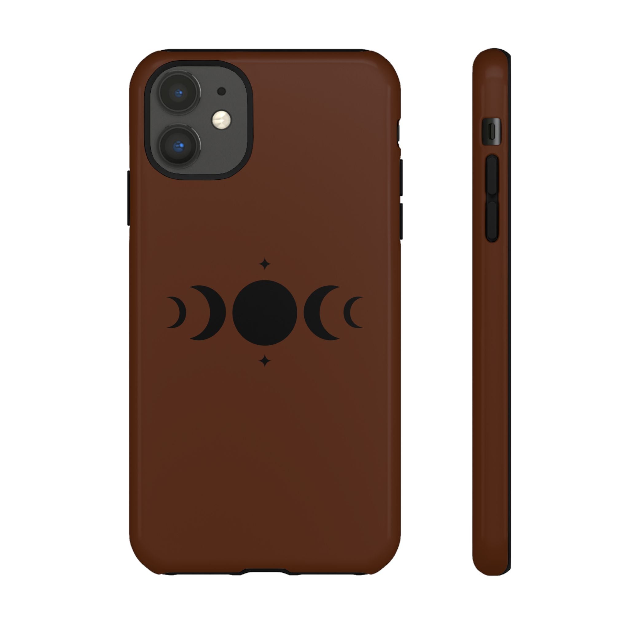 Triple Moon Phone Case — Brown Witchy Celestial iPhone Cover