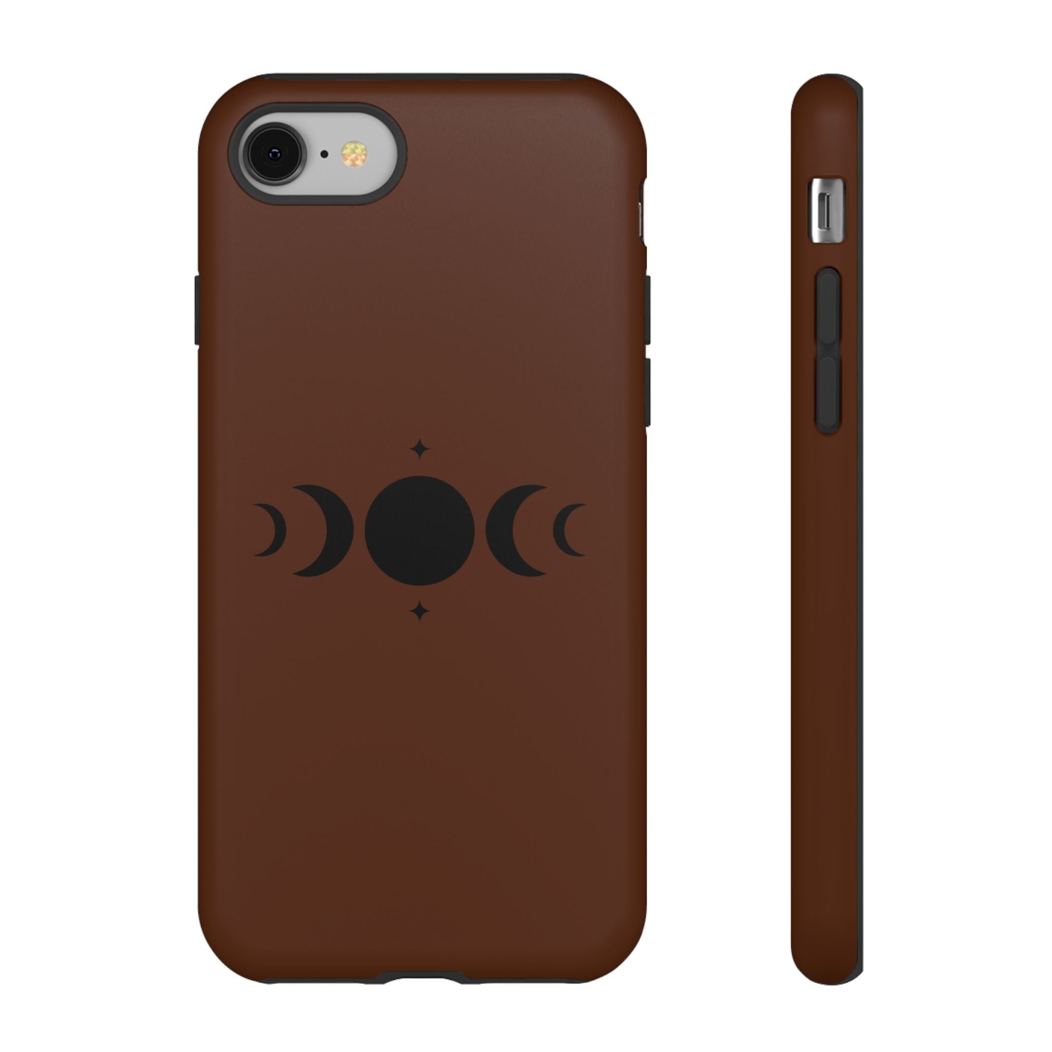 Triple Moon Phone Case — Brown Witchy Celestial iPhone Cover
