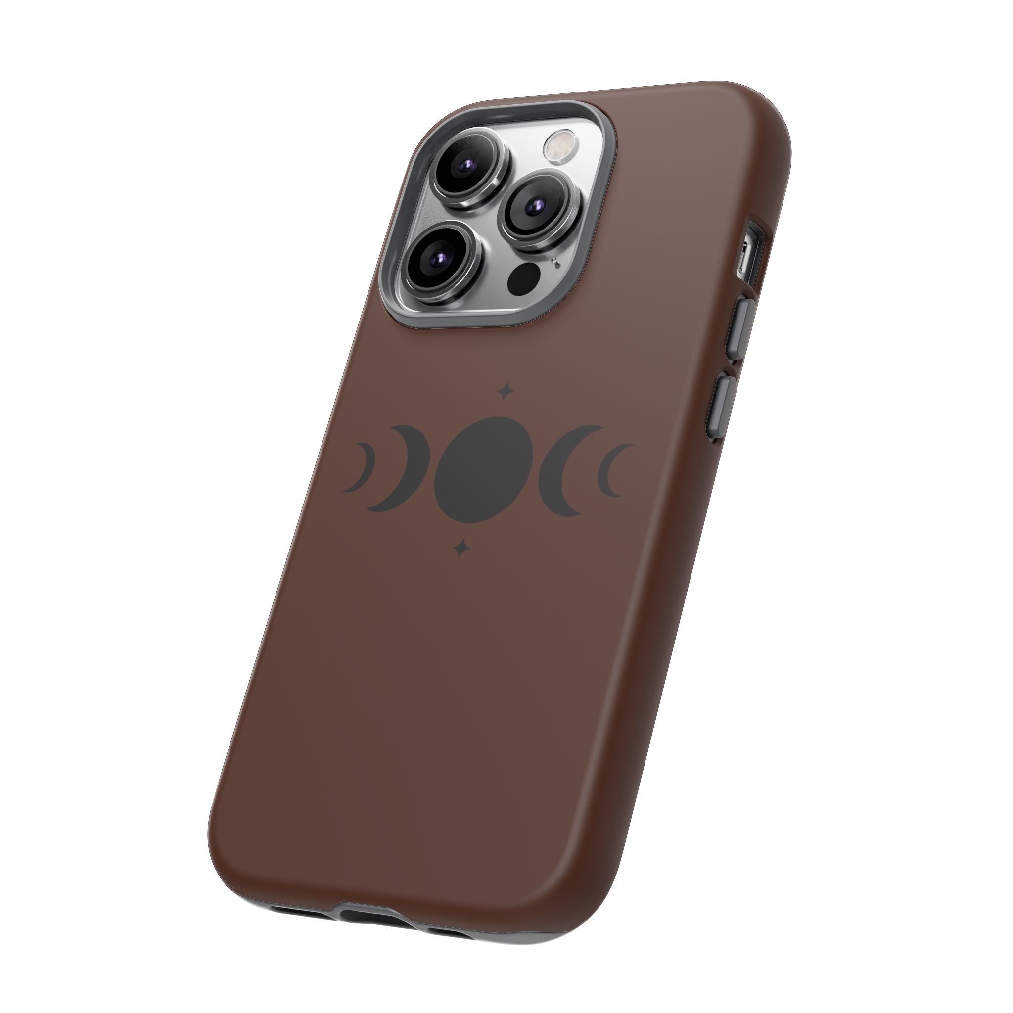 Triple Moon Phone Case — Brown Witchy Celestial iPhone Cover