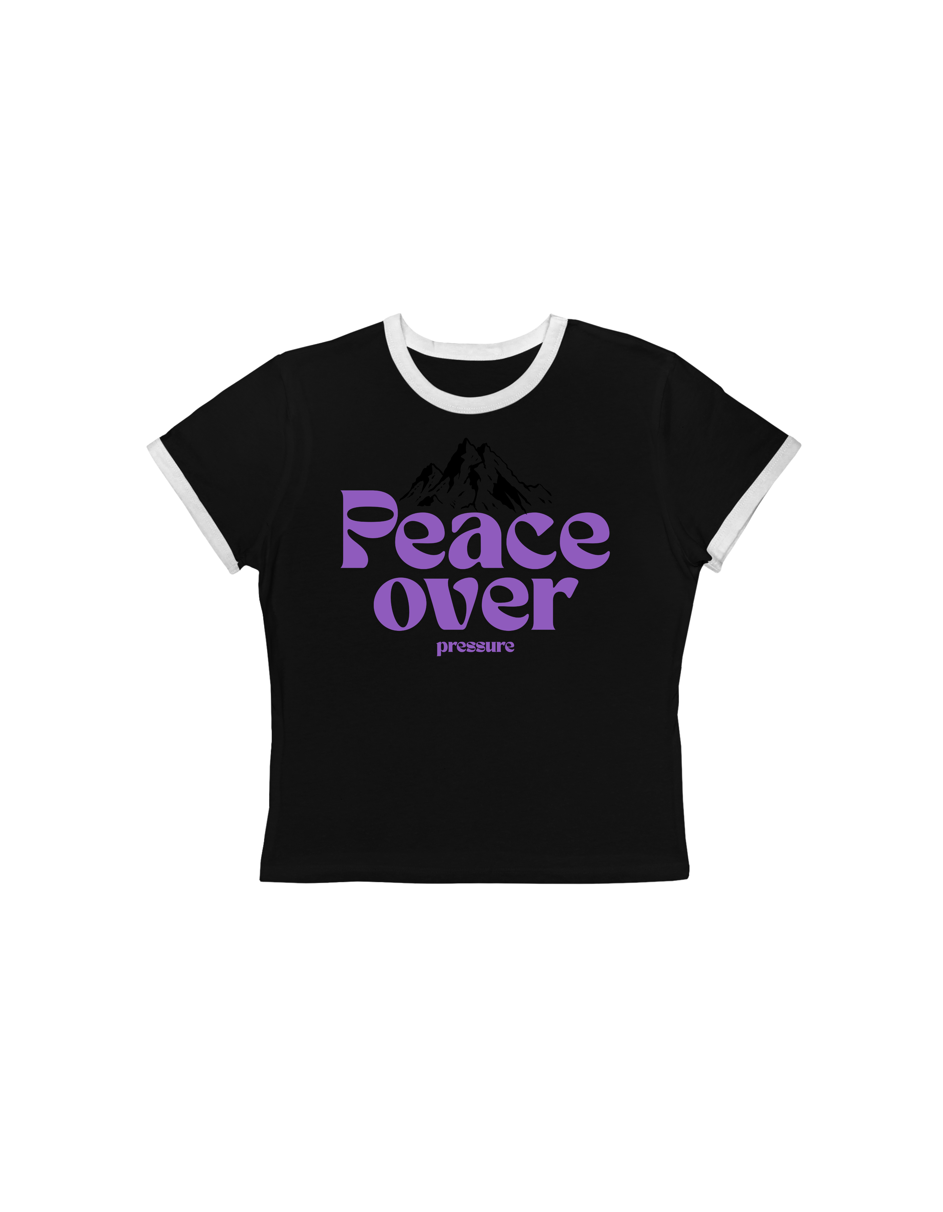 Women's Ringer Tee — Retro Mountain Graphic