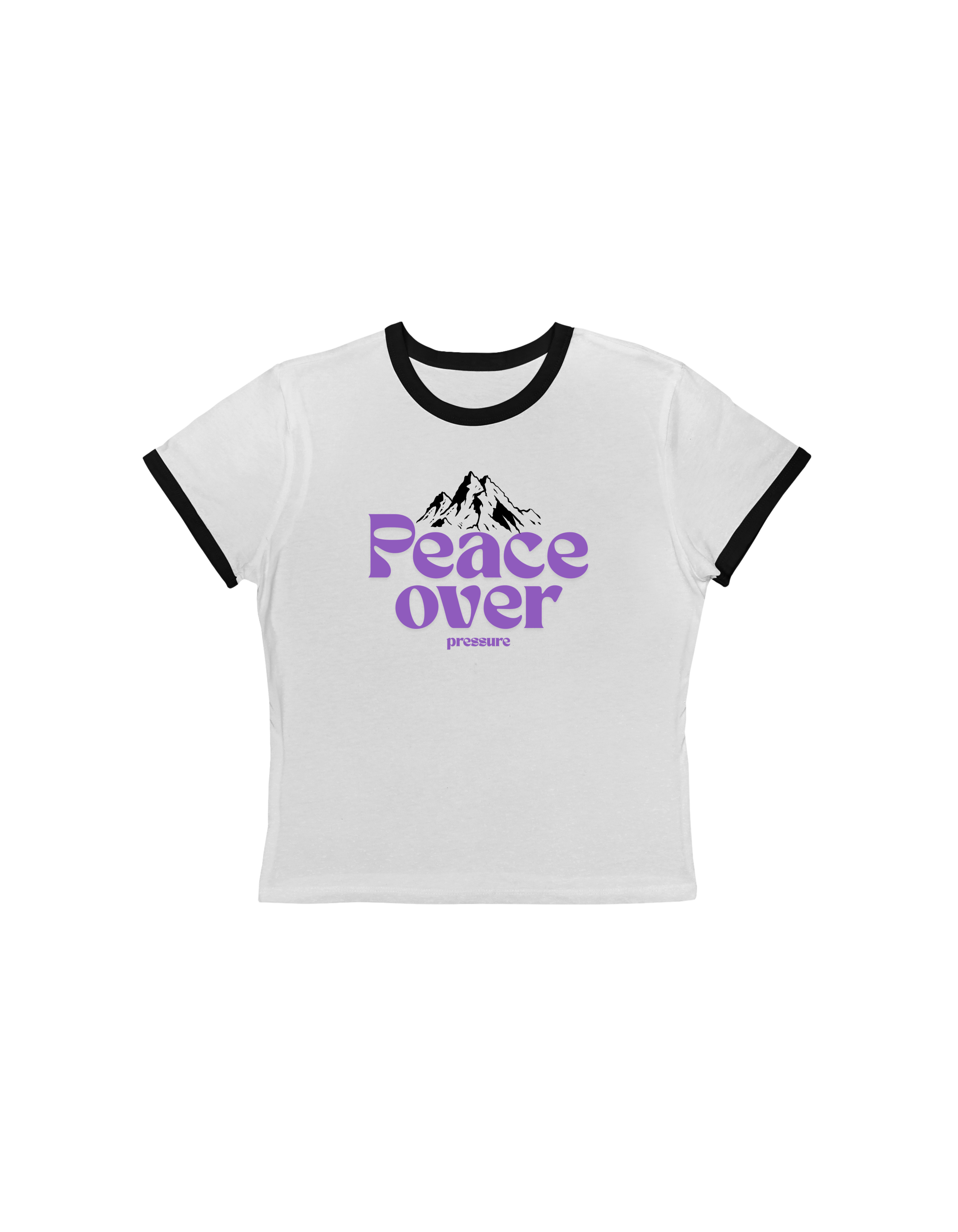 Women's Ringer Tee — Retro Mountain Graphic