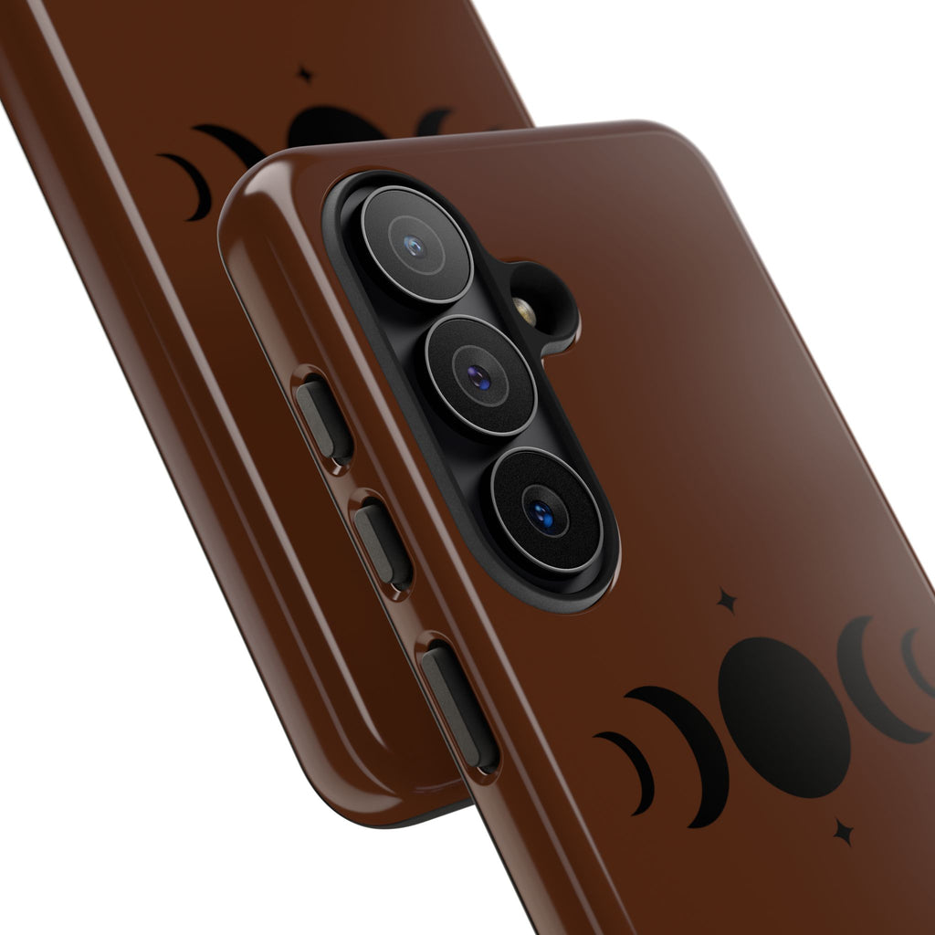Triple Moon Phone Case — Brown Witchy Celestial iPhone Cover