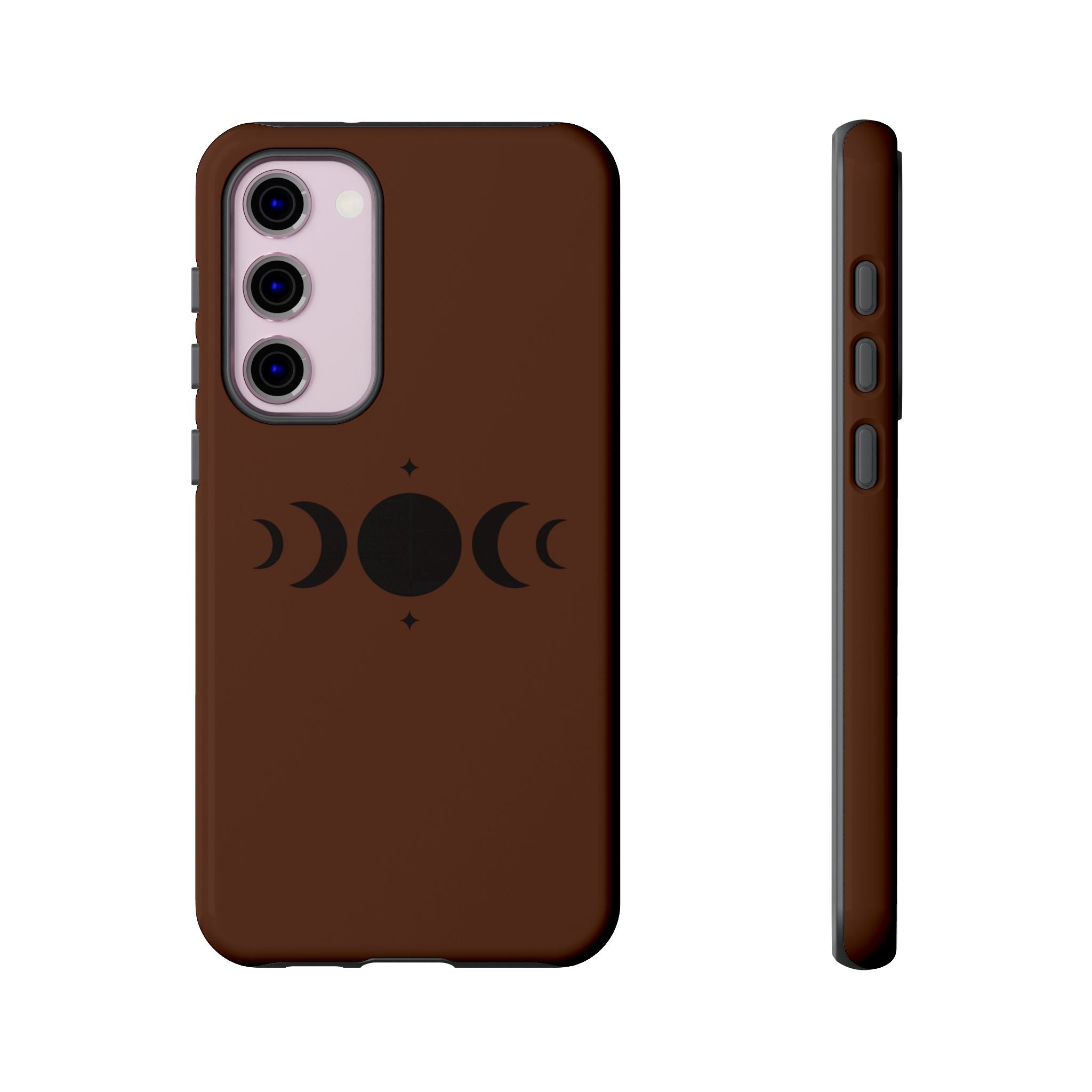 Triple Moon Phone Case — Brown Witchy Celestial iPhone Cover