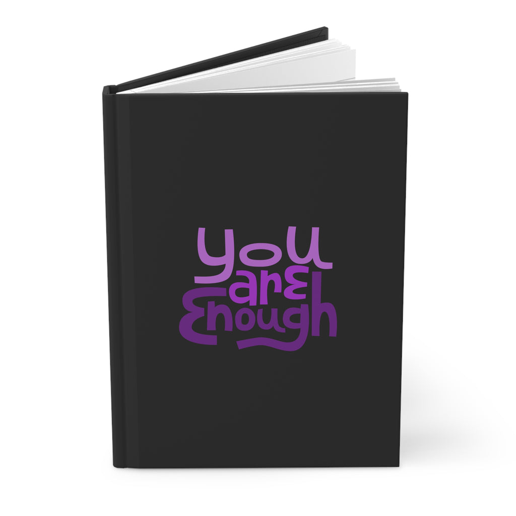 Hardcover Journal — Motivational Notebook (Black Matte, Purple Typography)