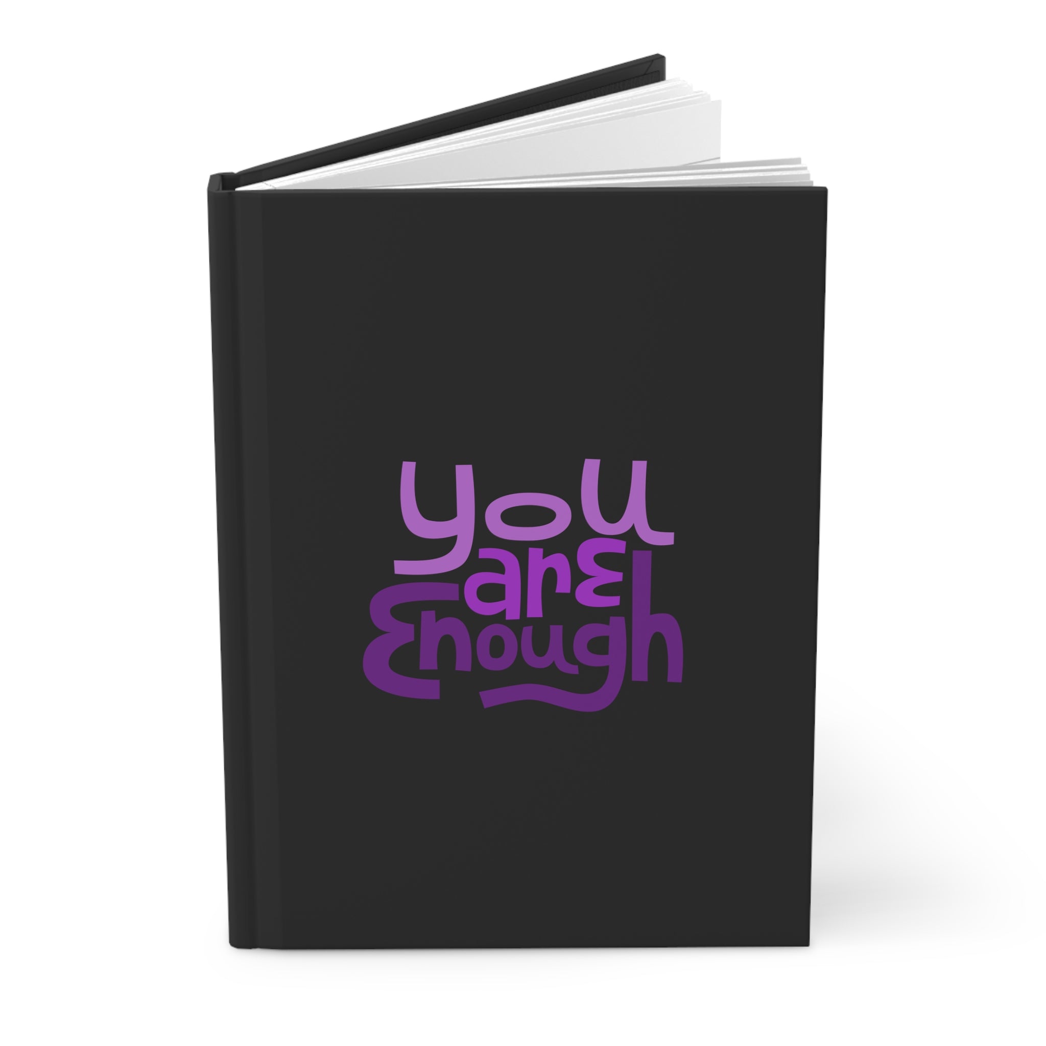 Hardcover Journal — Motivational Notebook (Black Matte, Purple Typography)