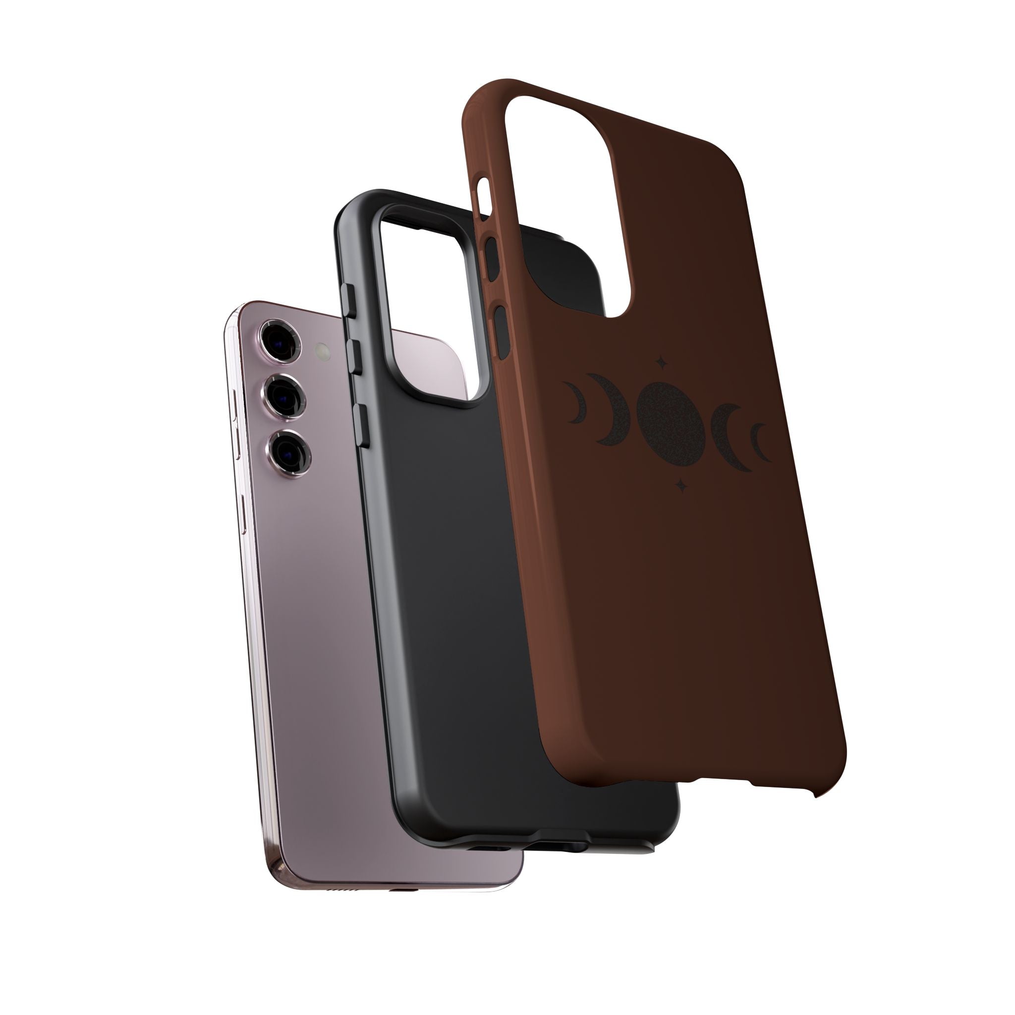 Triple Moon Phone Case — Brown Witchy Celestial iPhone Cover