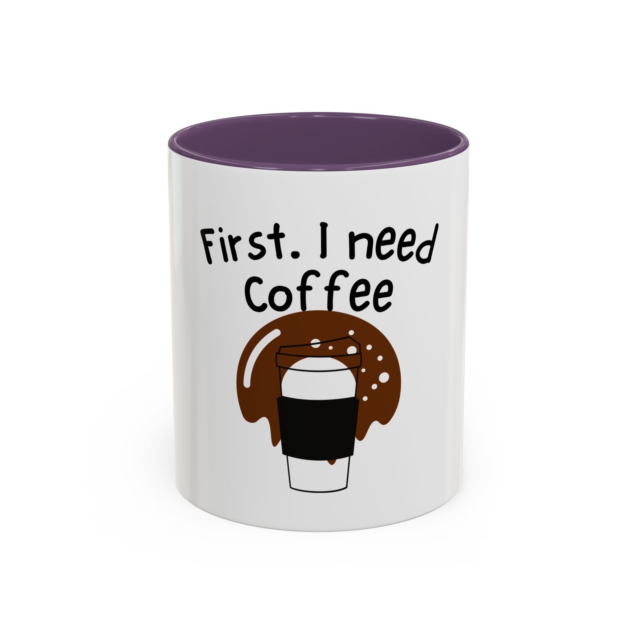 Coffee Accent Mug — Funny Donut & Latte Ceramic Coffee Cup (11/15oz)