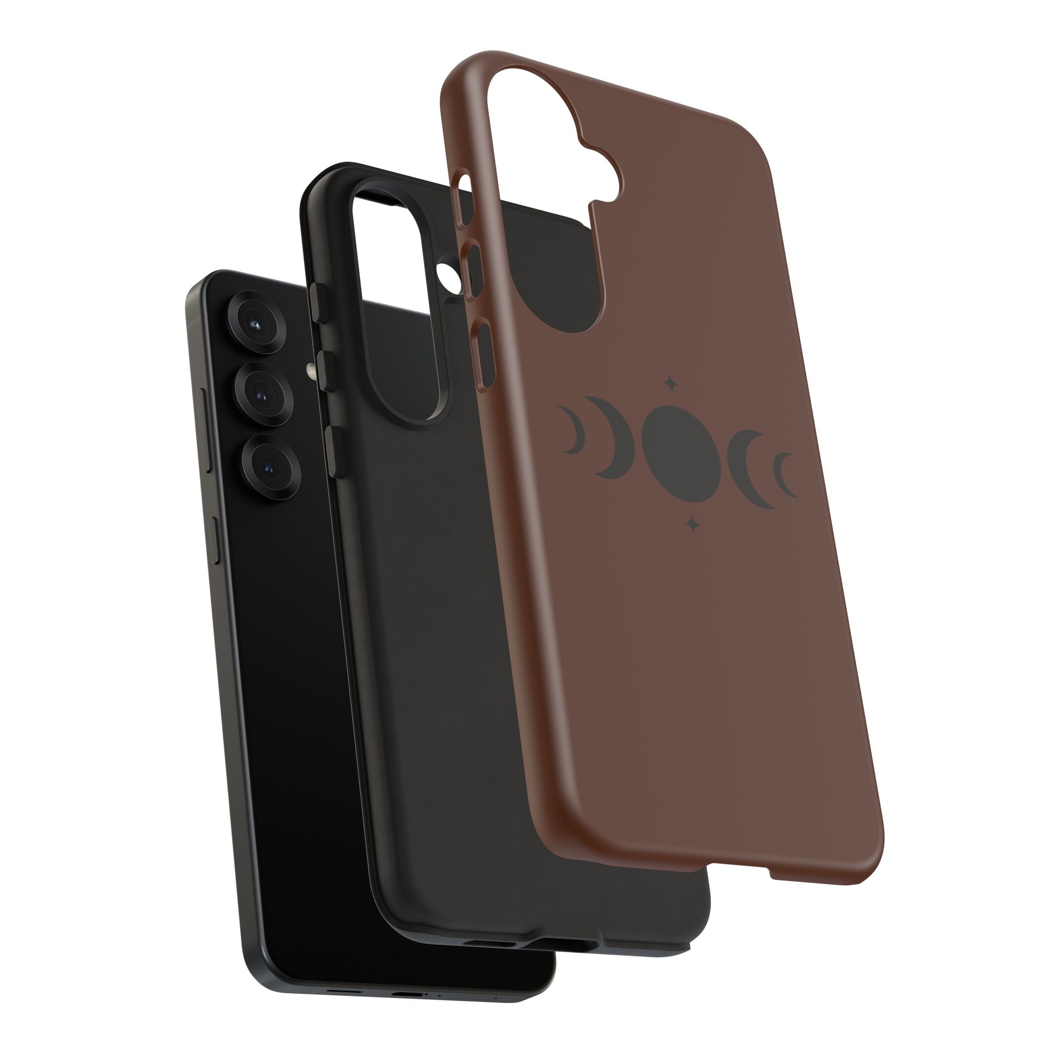 Triple Moon Phone Case — Brown Witchy Celestial iPhone Cover