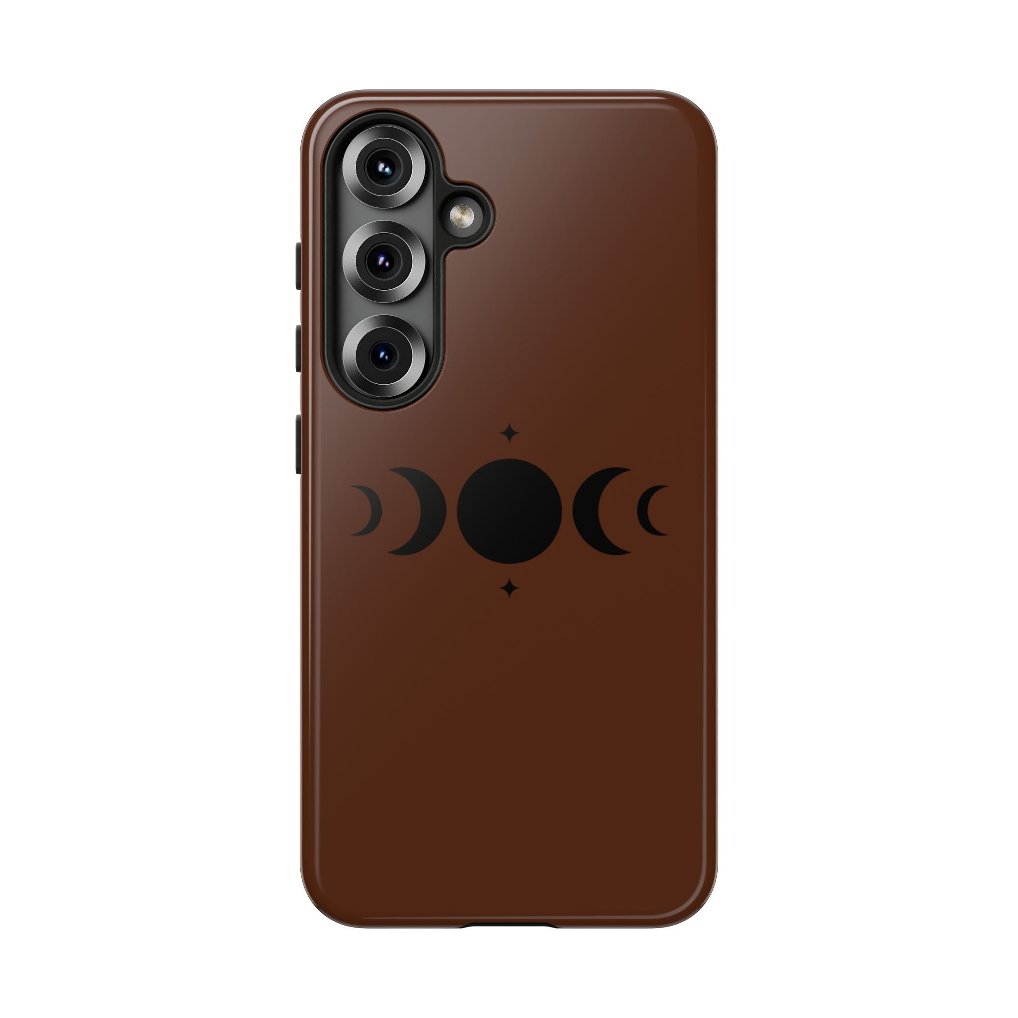 Triple Moon Phone Case — Brown Witchy Celestial iPhone Cover