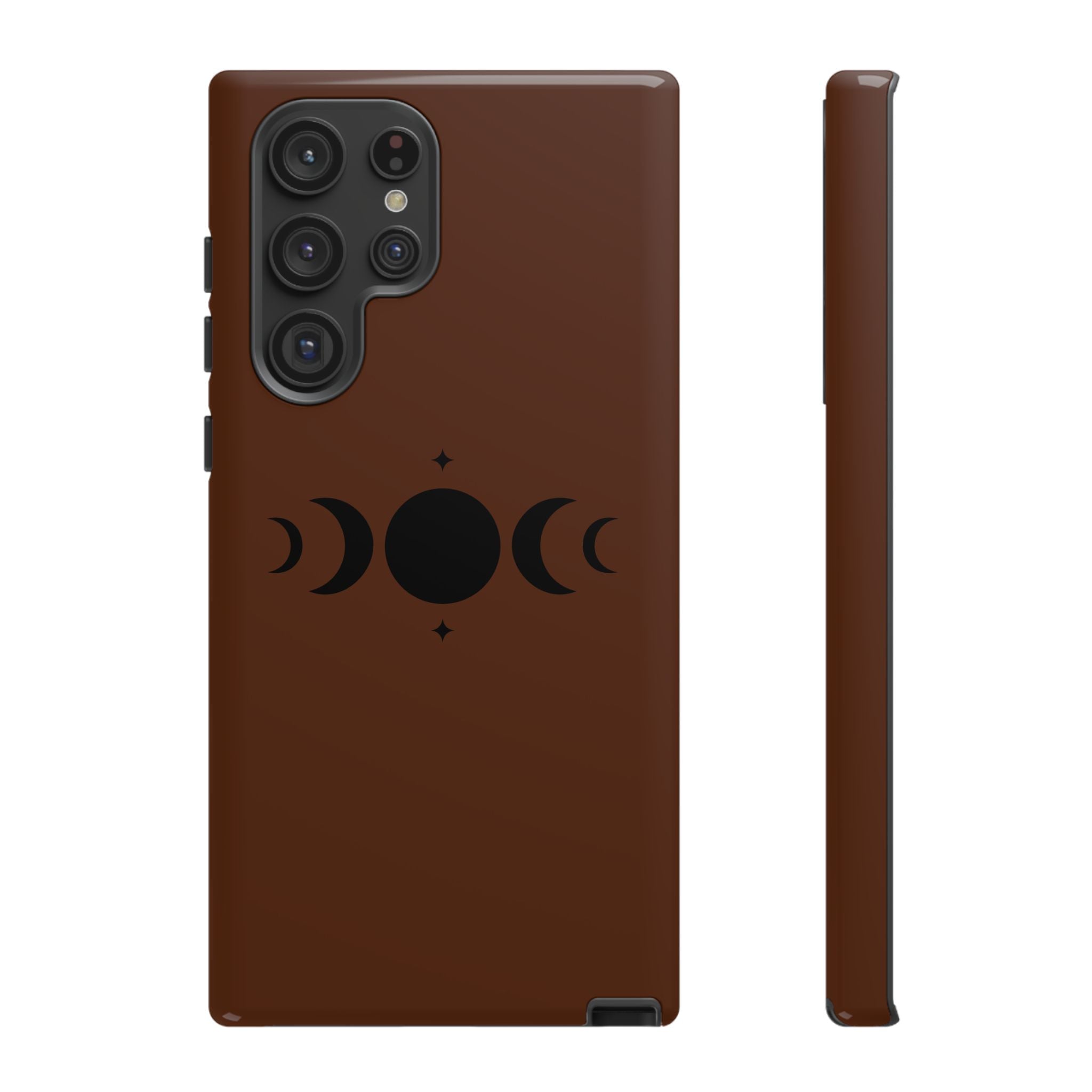 Triple Moon Phone Case — Brown Witchy Celestial iPhone Cover