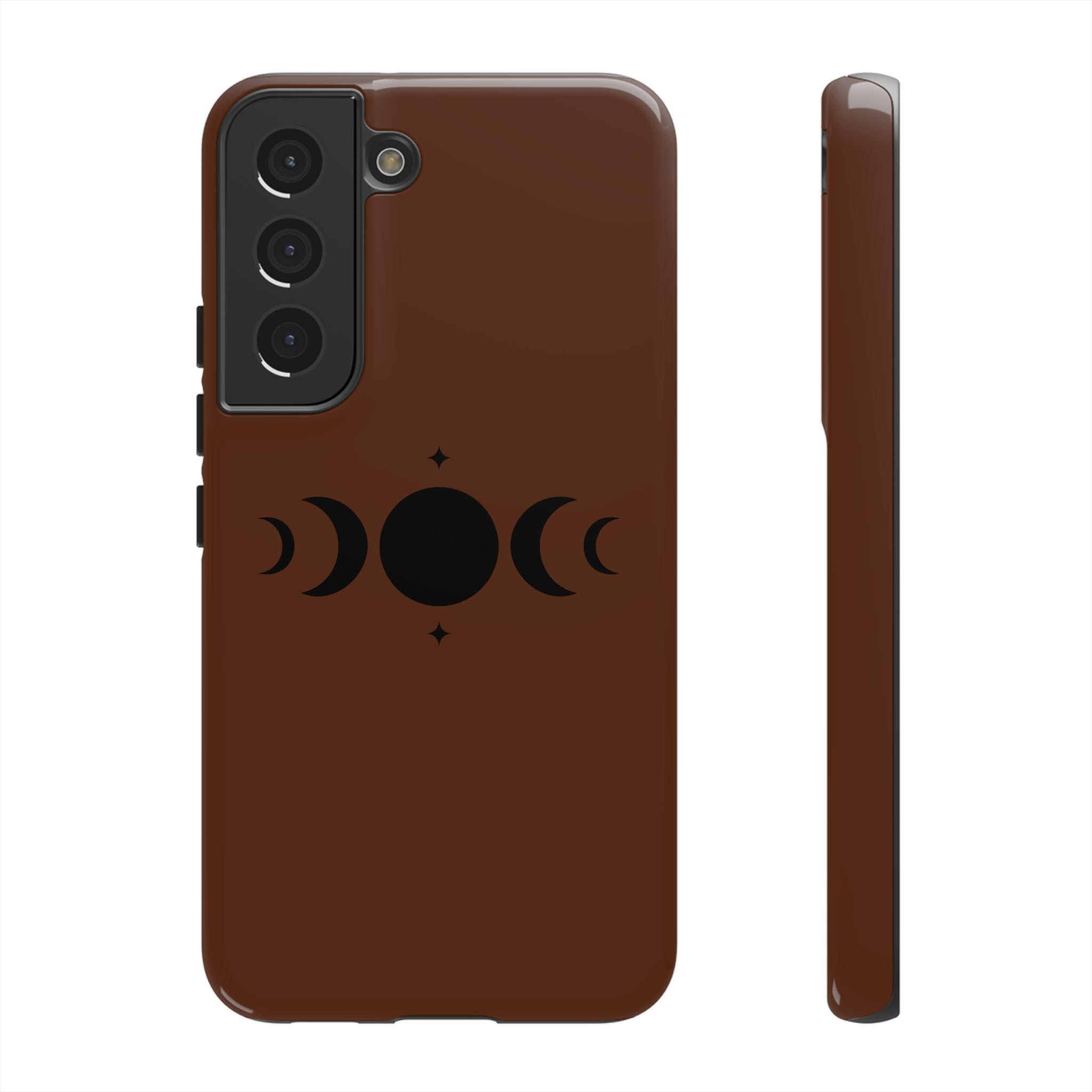 Triple Moon Phone Case — Brown Witchy Celestial iPhone Cover