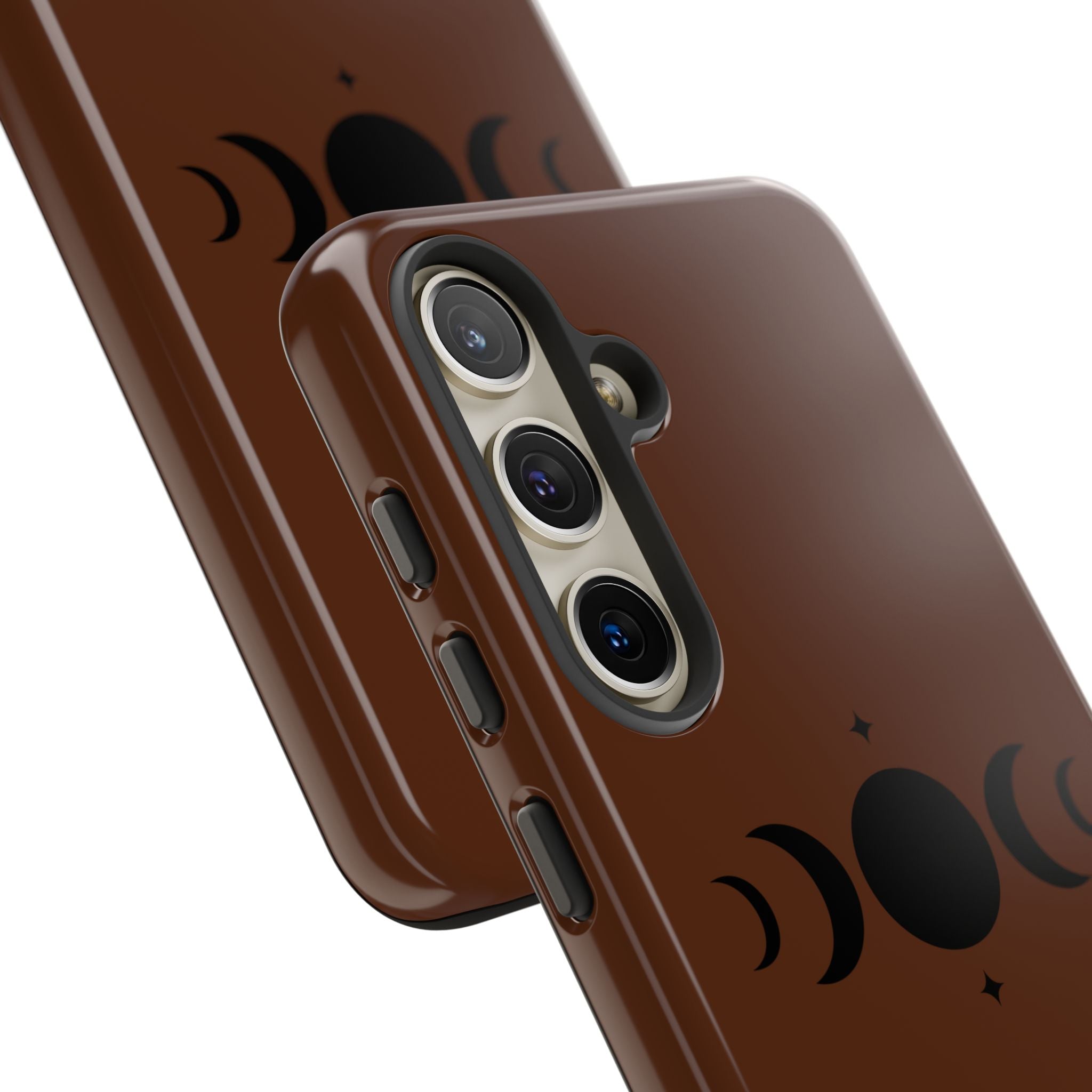 Triple Moon Phone Case — Brown Witchy Celestial iPhone Cover
