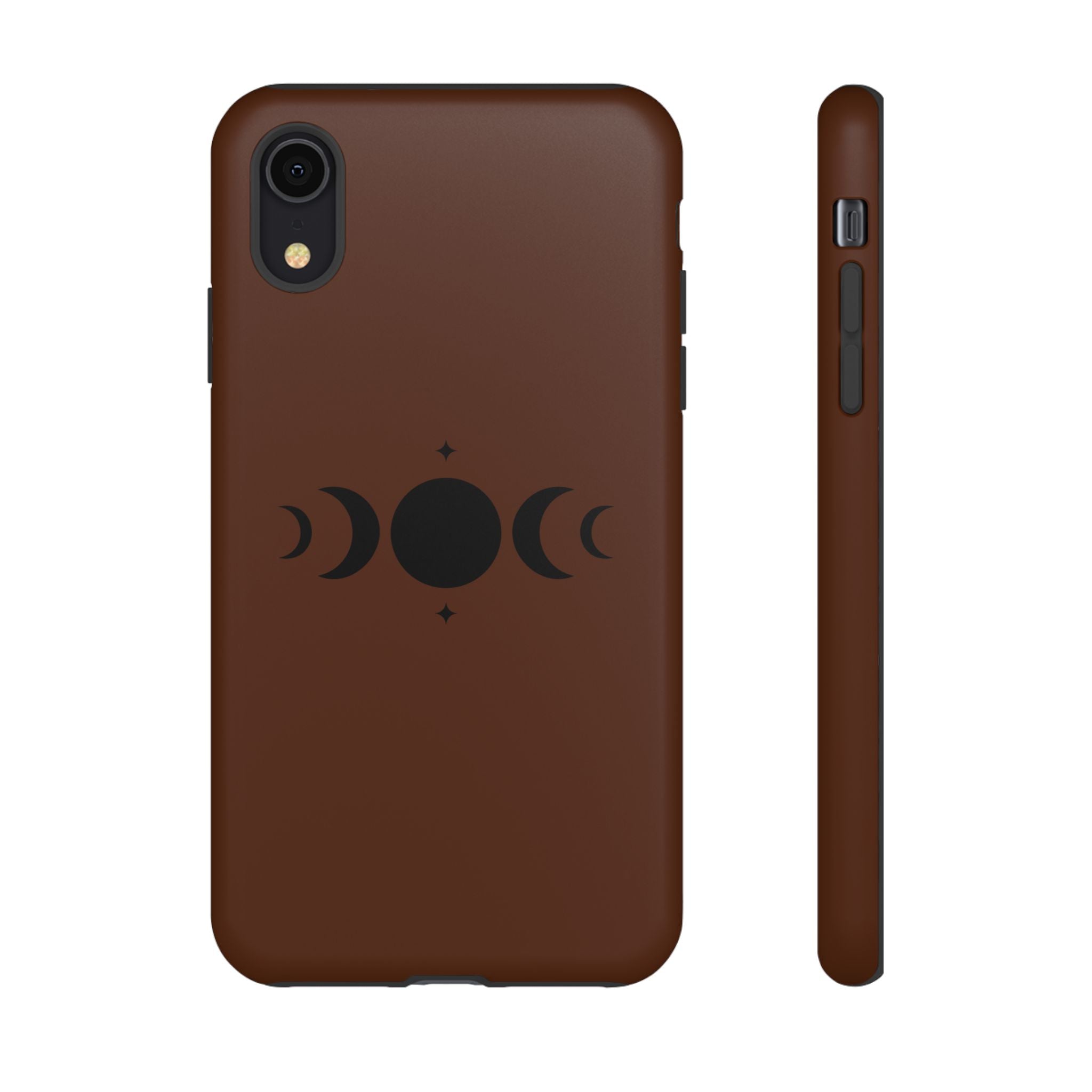 Triple Moon Phone Case — Brown Witchy Celestial iPhone Cover