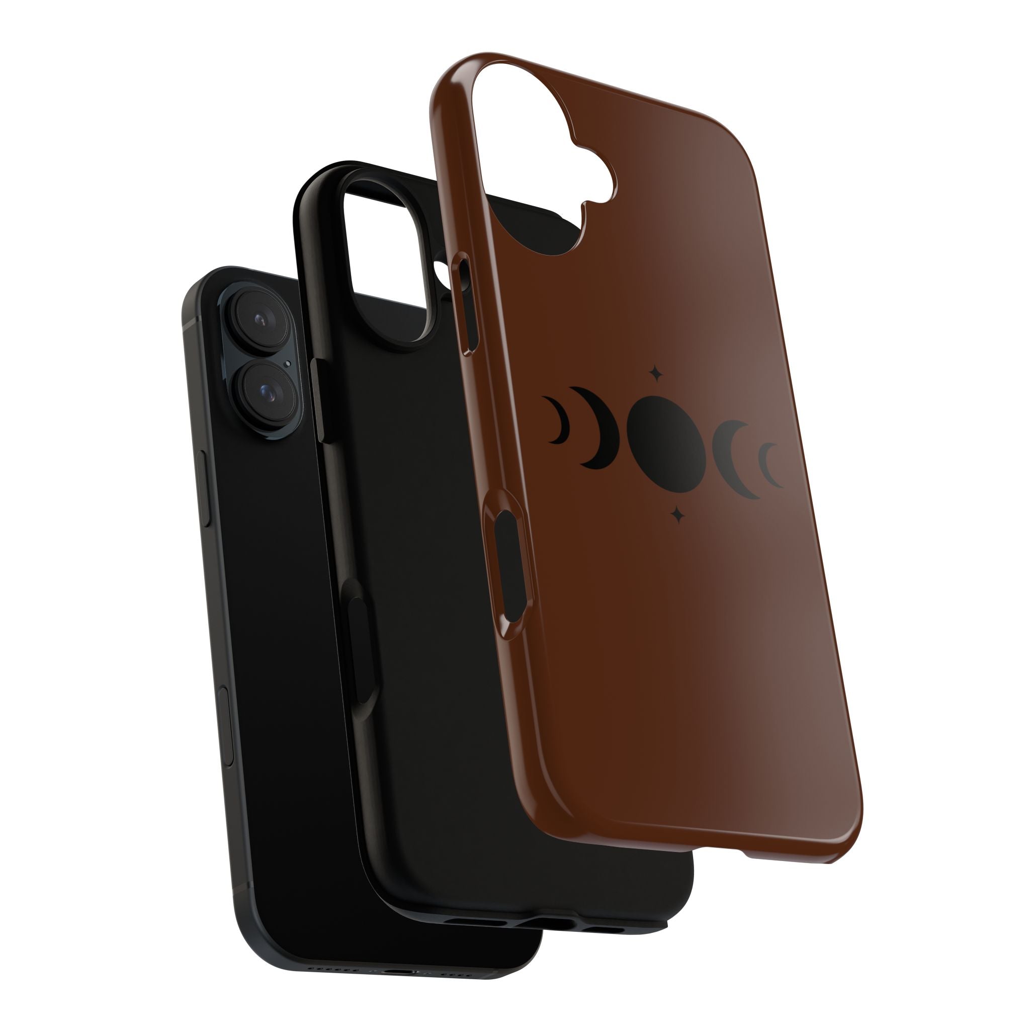 Triple Moon Phone Case — Brown Witchy Celestial iPhone Cover