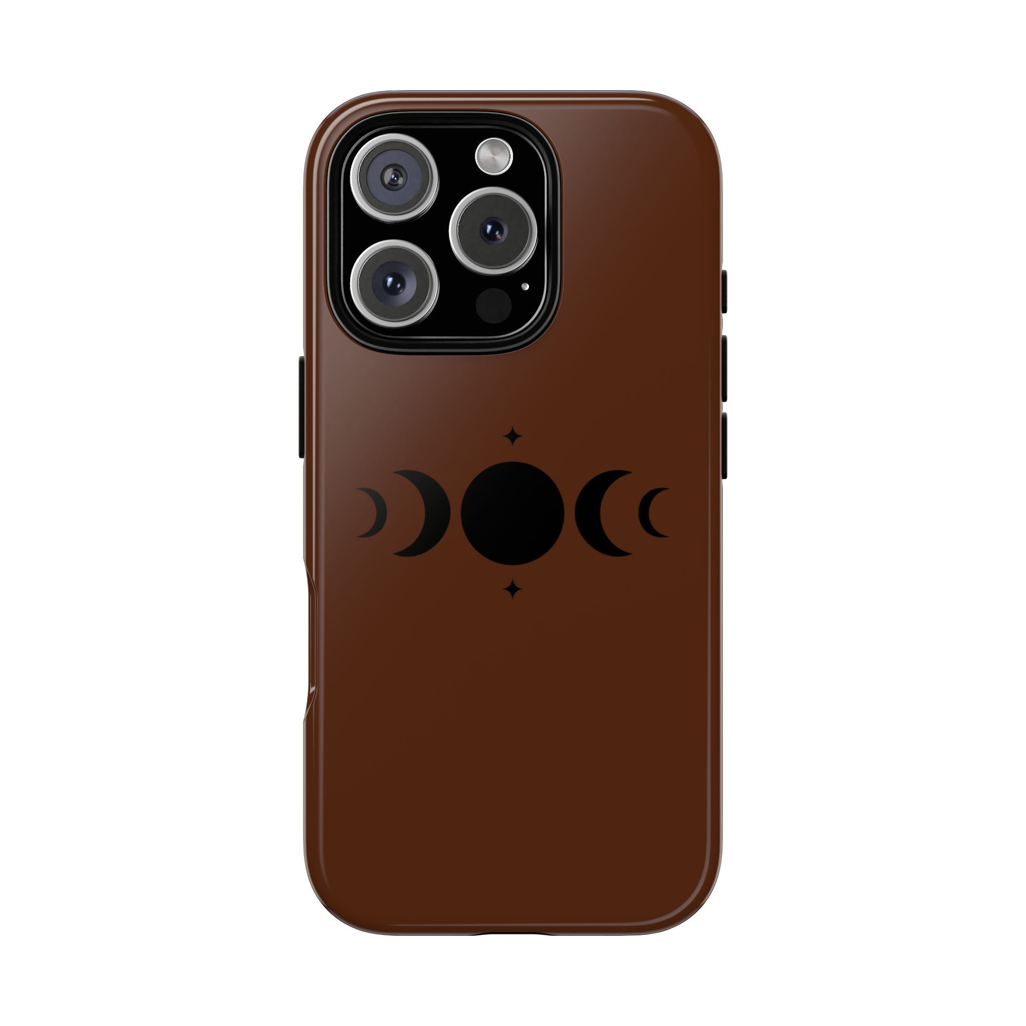 Triple Moon Phone Case — Brown Witchy Celestial iPhone Cover