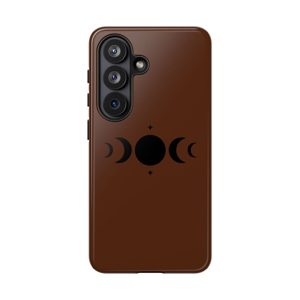 Triple Moon Phone Case — Brown Witchy Celestial iPhone Cover