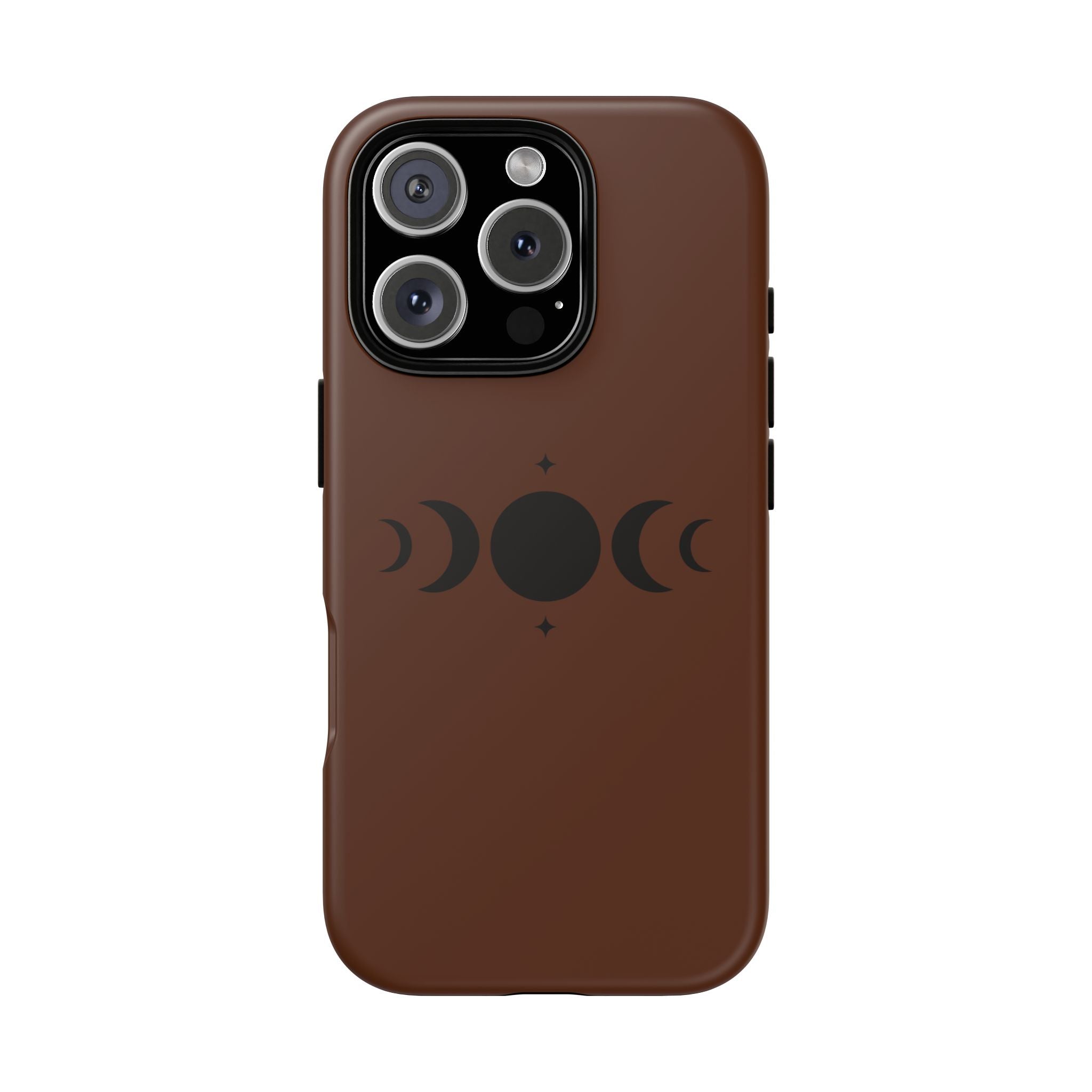 Triple Moon Phone Case — Brown Witchy Celestial iPhone Cover