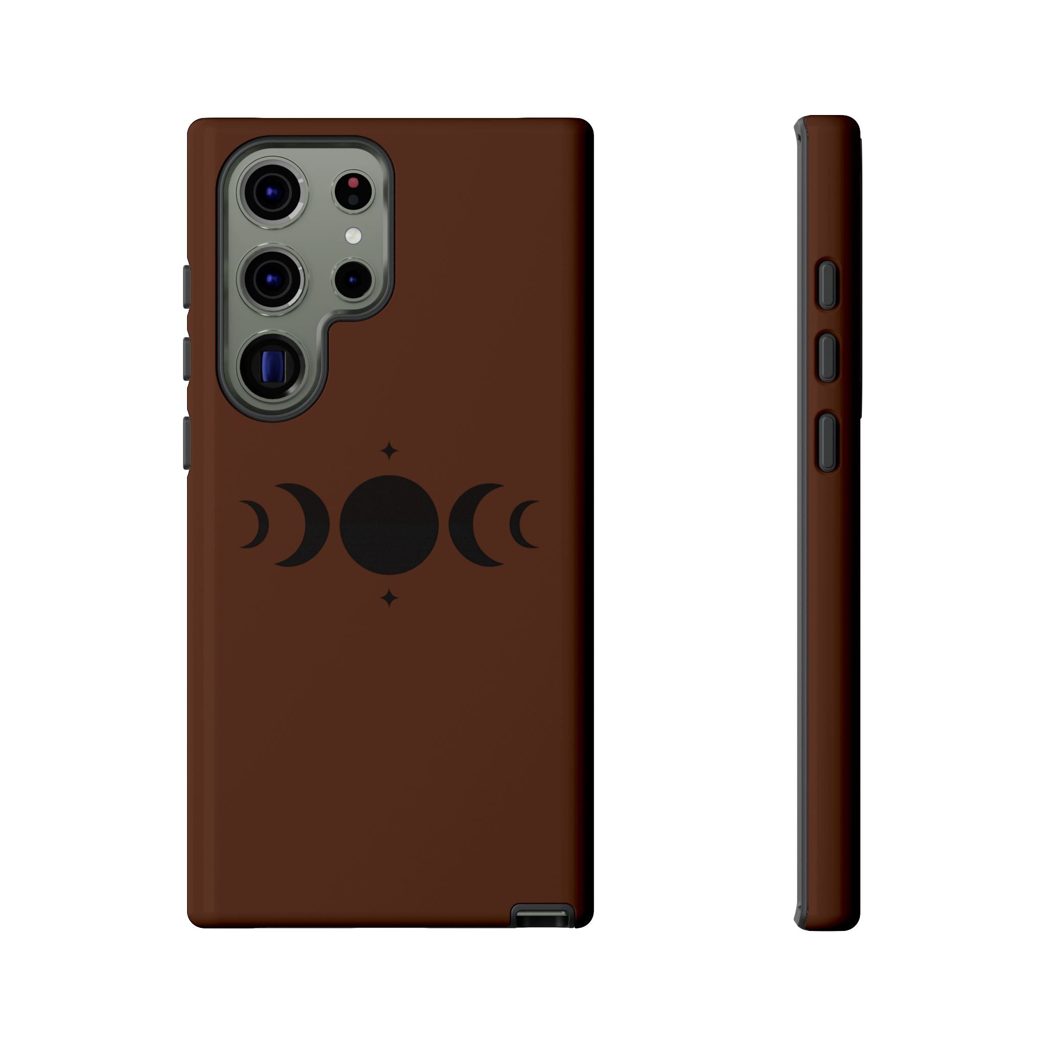 Triple Moon Phone Case — Brown Witchy Celestial iPhone Cover