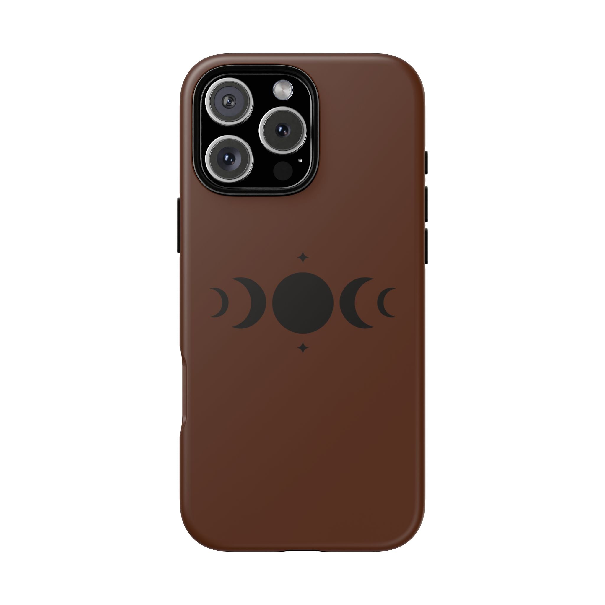 Triple Moon Phone Case — Brown Witchy Celestial iPhone Cover