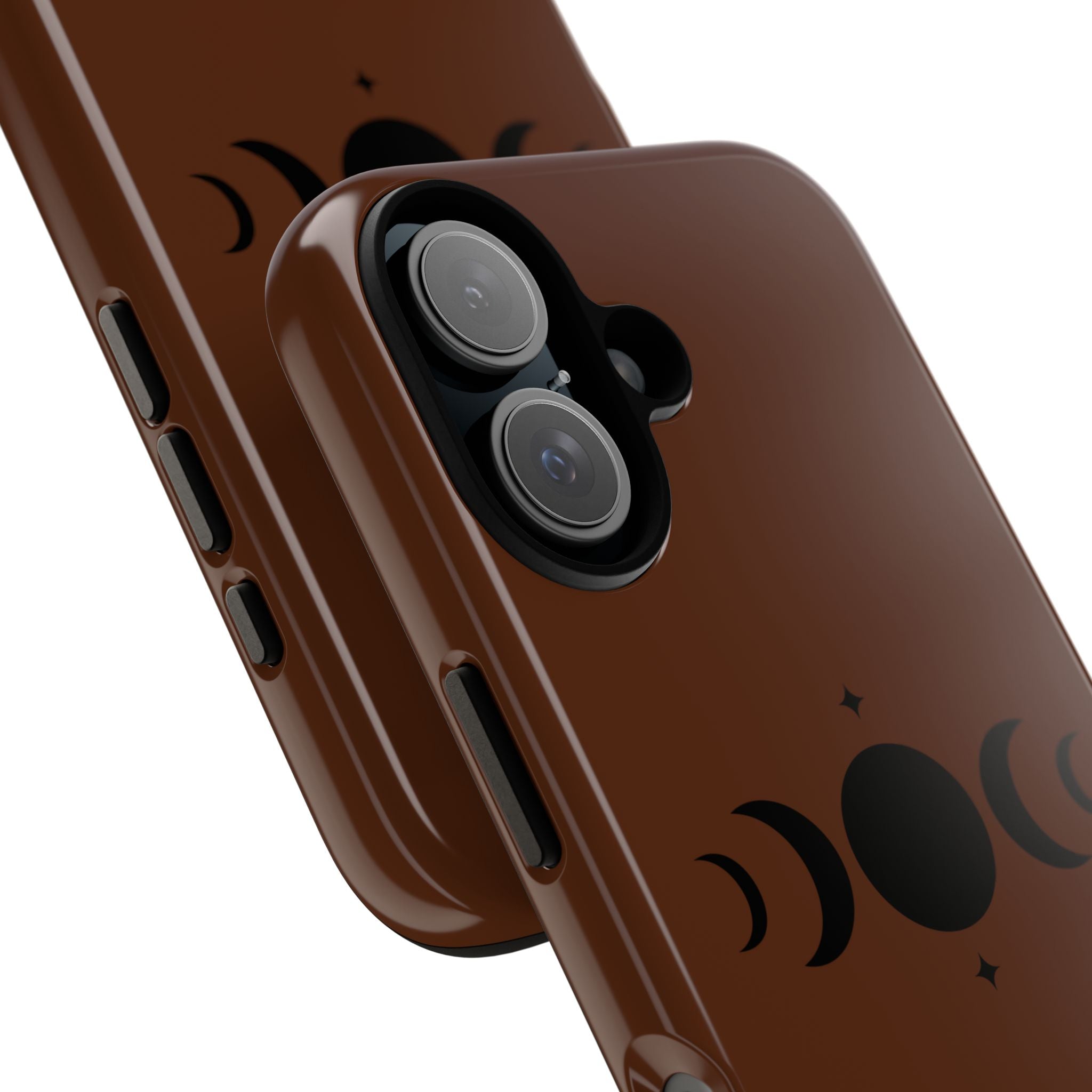 Triple Moon Phone Case — Brown Witchy Celestial iPhone Cover