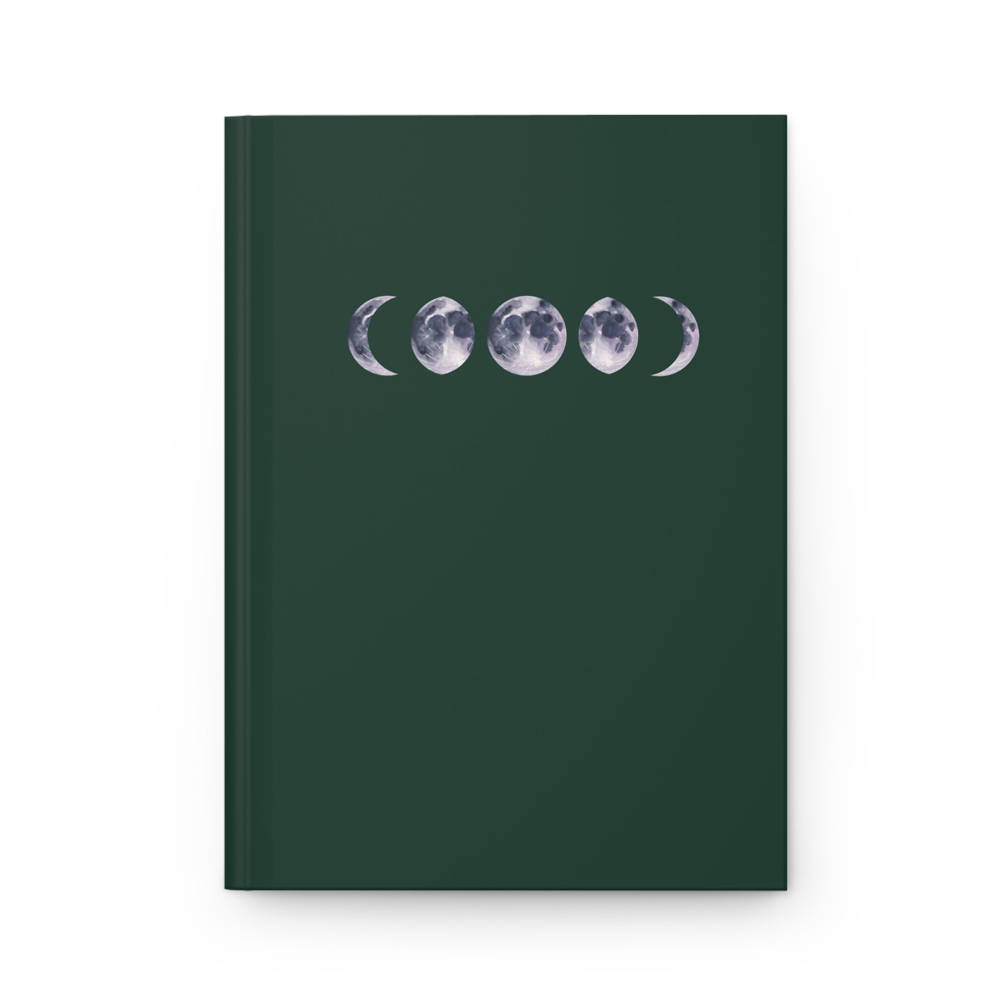 Moon Phase Hardcover Journal — Matte Green Notebook