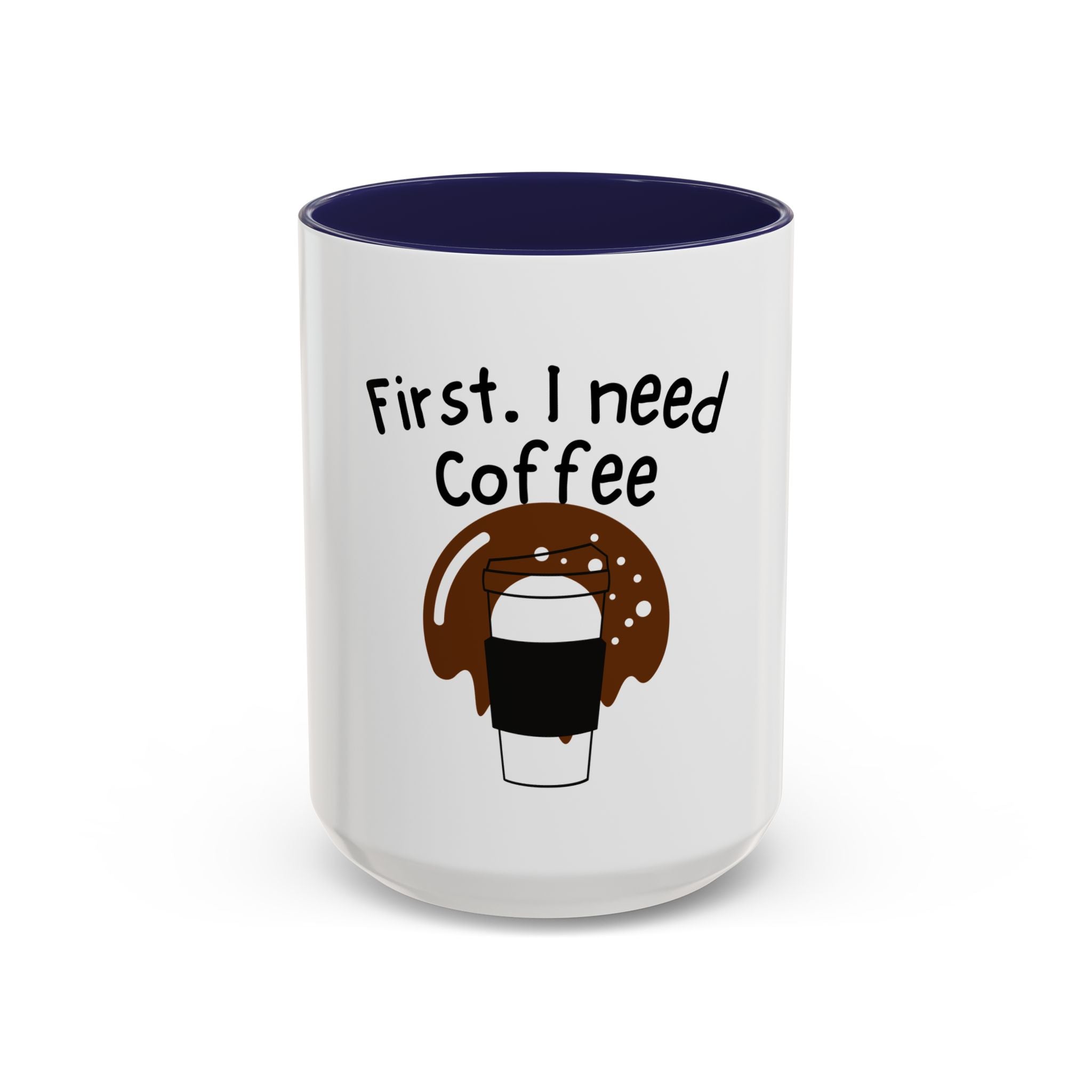 Coffee Accent Mug — Funny Donut & Latte Ceramic Coffee Cup (11/15oz)