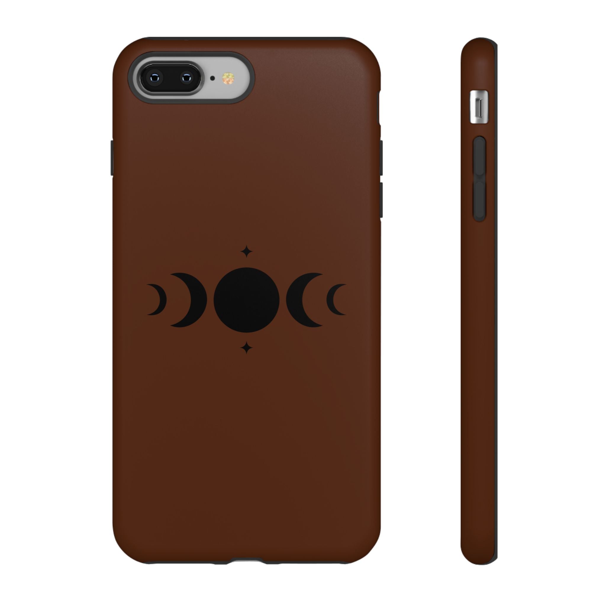Triple Moon Phone Case — Brown Witchy Celestial iPhone Cover