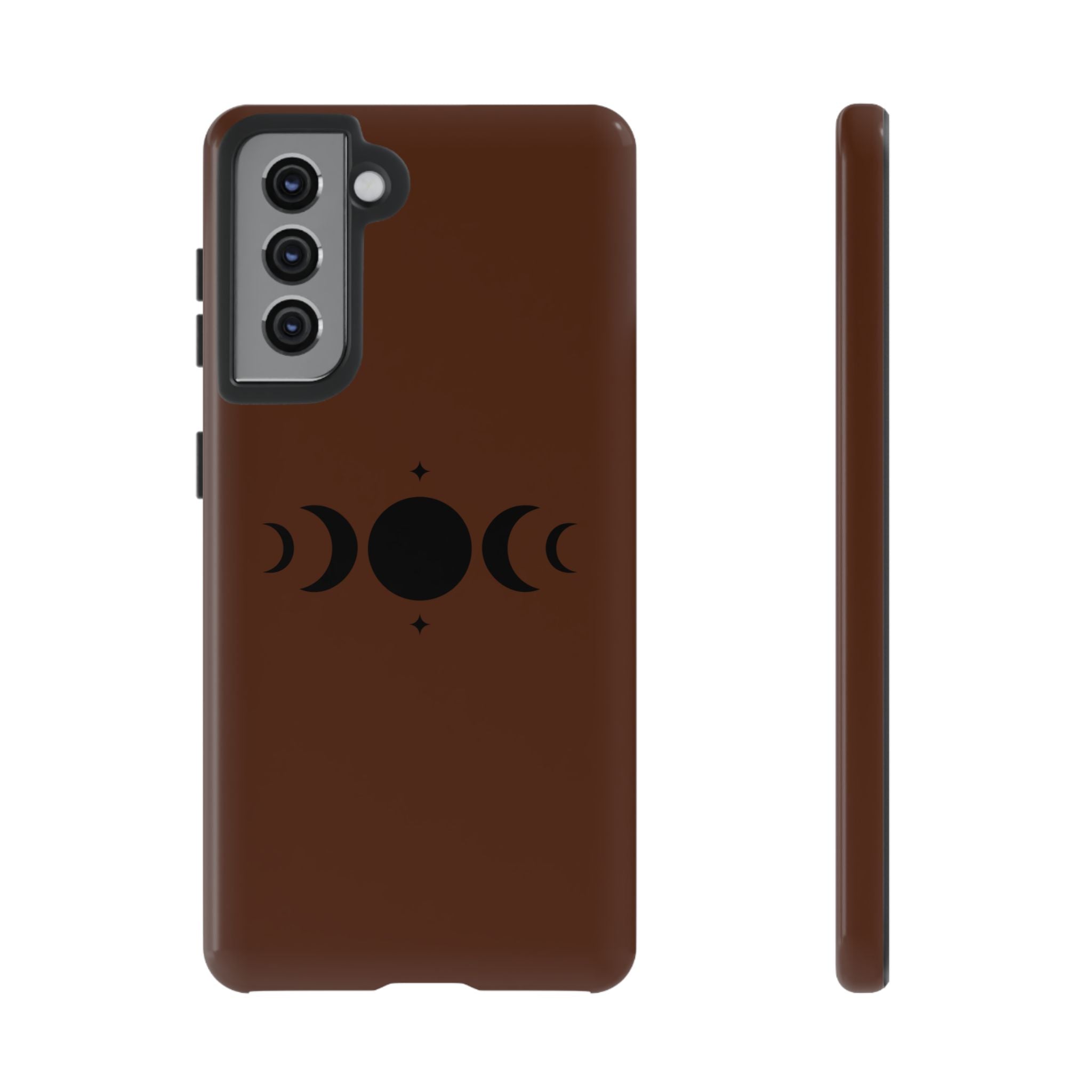 Triple Moon Phone Case — Brown Witchy Celestial iPhone Cover