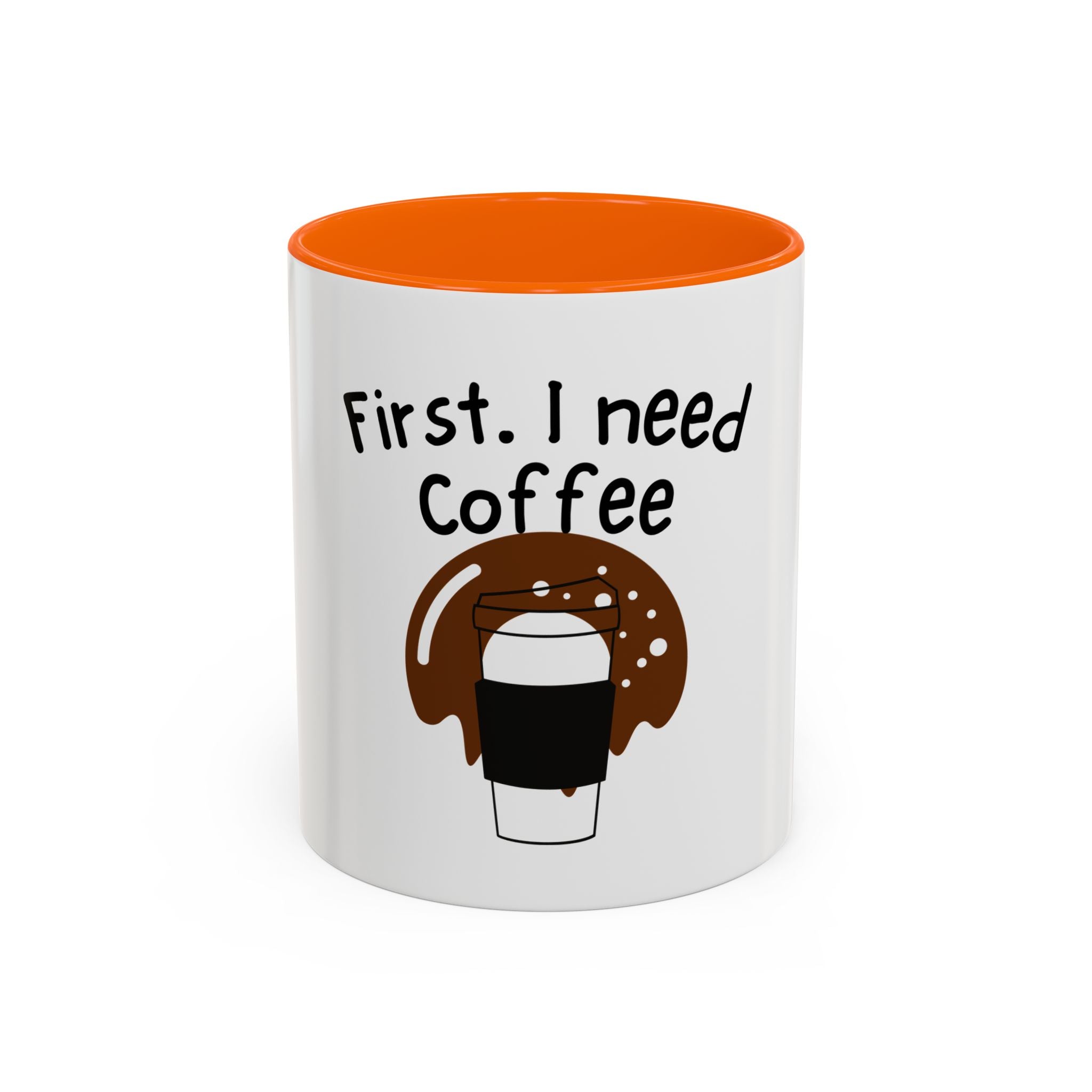 Coffee Accent Mug — Funny Donut & Latte Ceramic Coffee Cup (11/15oz)