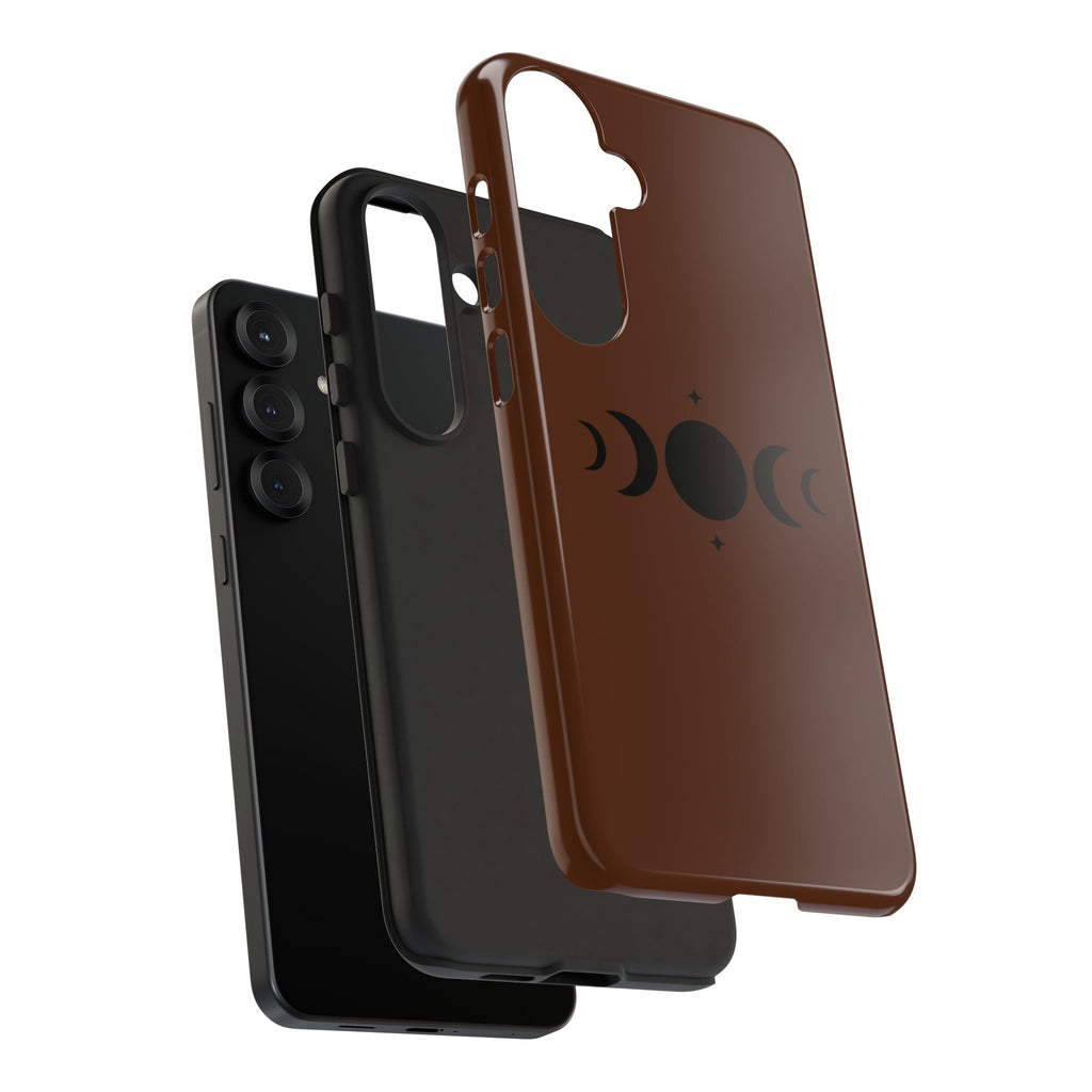 Triple Moon Phone Case — Brown Witchy Celestial iPhone Cover