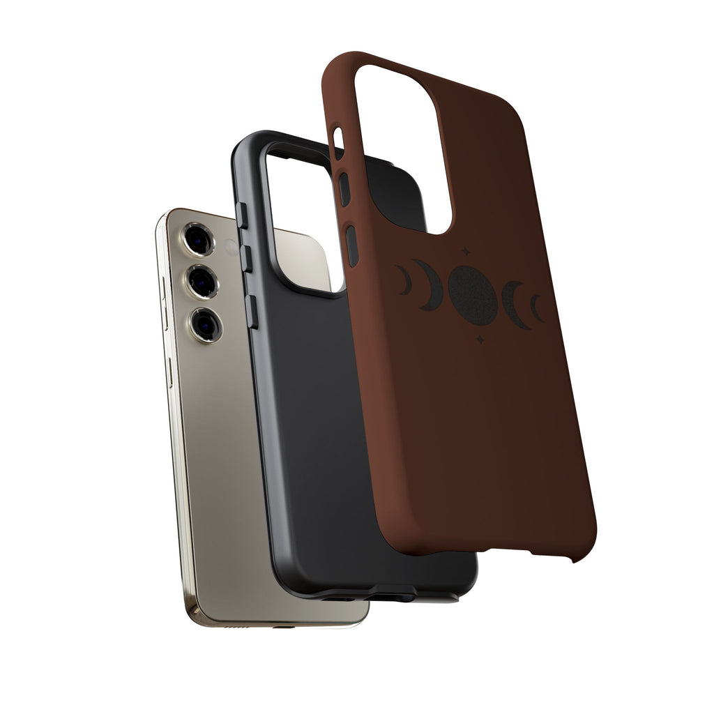 Triple Moon Phone Case — Brown Witchy Celestial iPhone Cover
