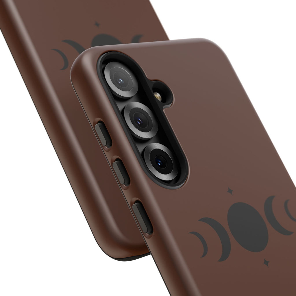 Triple Moon Phone Case — Brown Witchy Celestial iPhone Cover