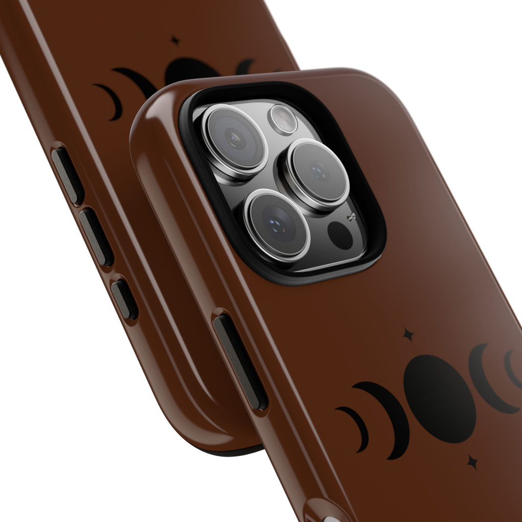Triple Moon Phone Case — Brown Witchy Celestial iPhone Cover