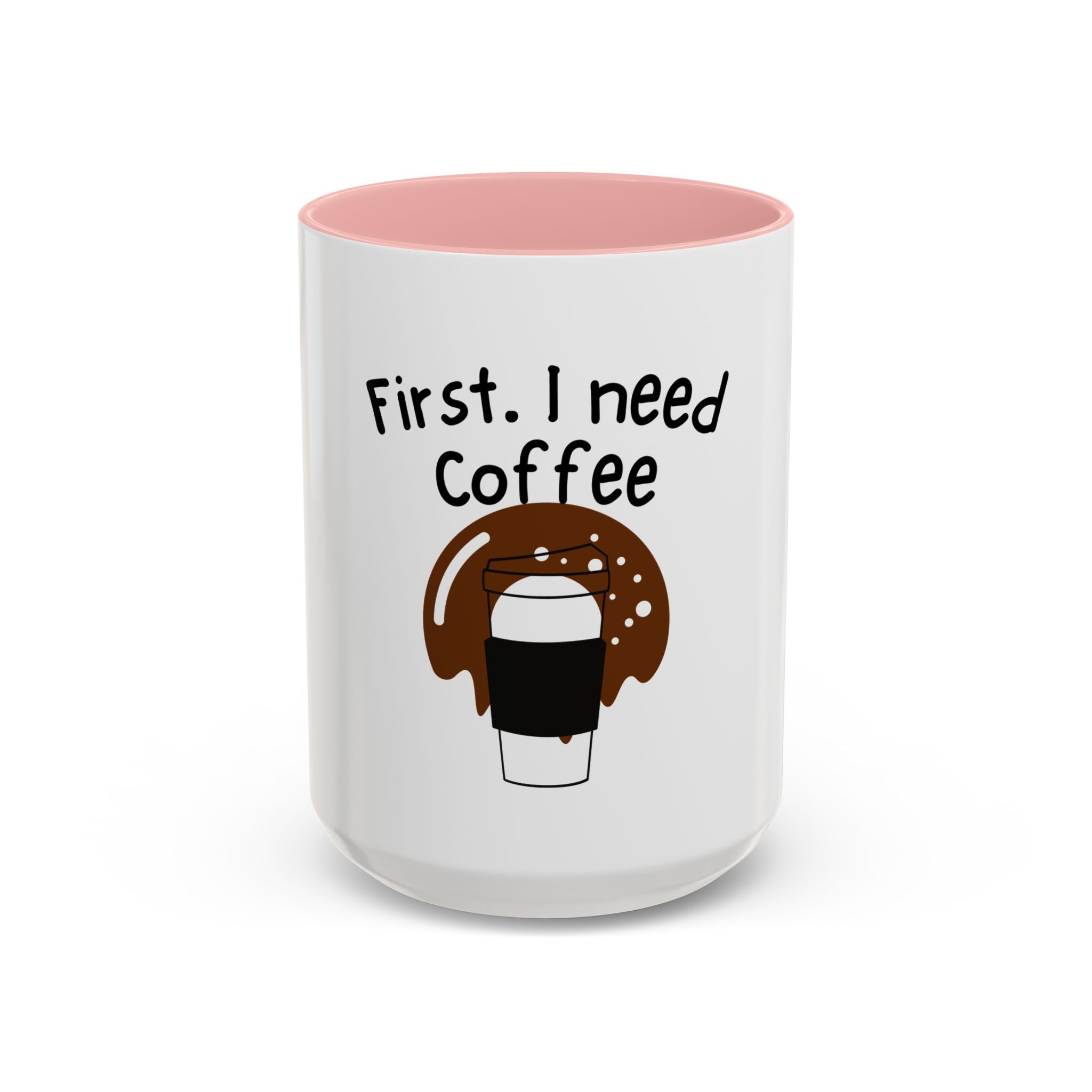 Coffee Accent Mug — Funny Donut & Latte Ceramic Coffee Cup (11/15oz)