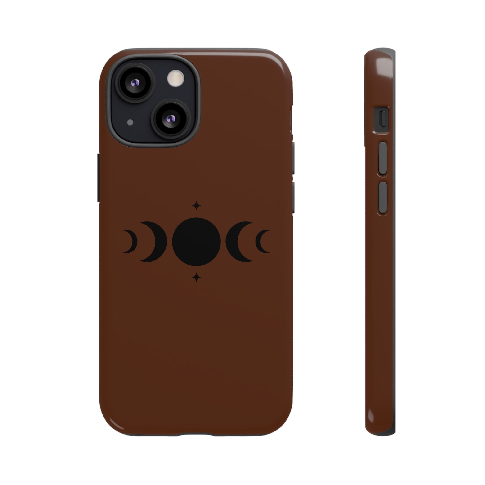 Triple Moon Phone Case — Brown Witchy Celestial iPhone Cover