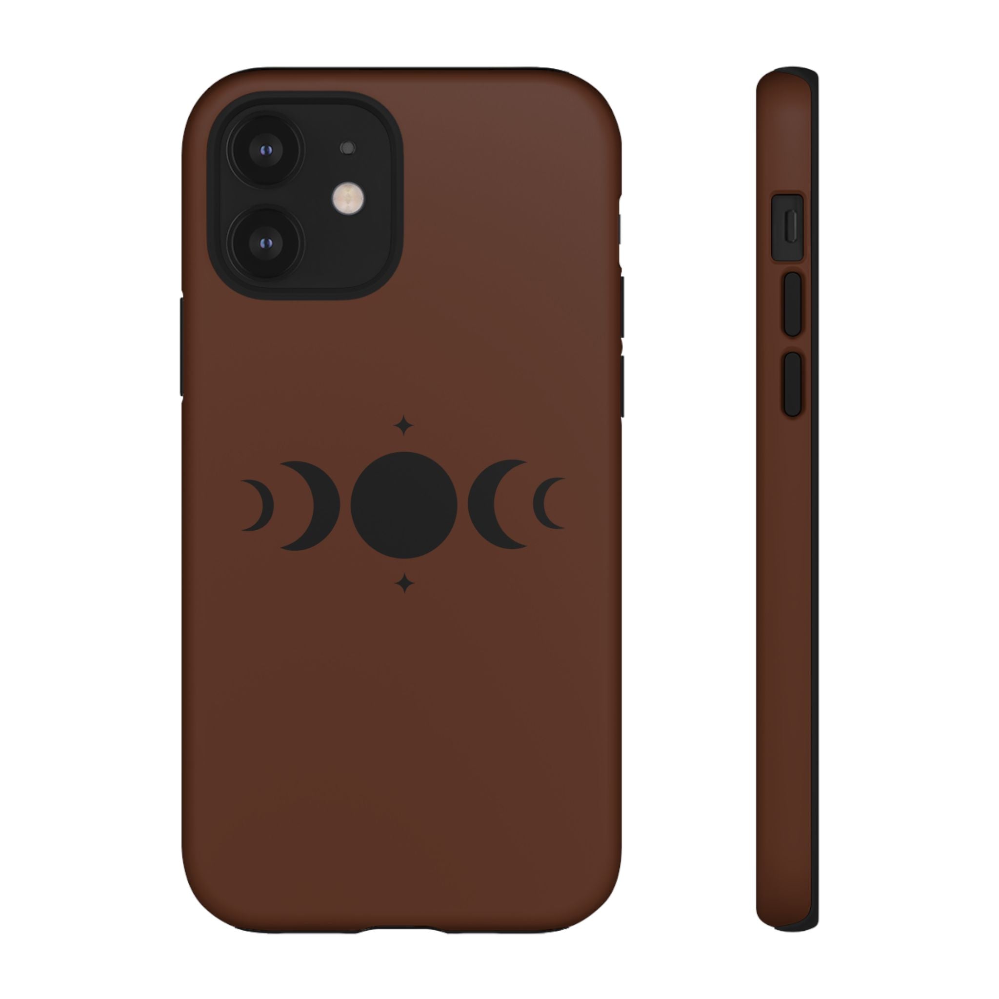 Triple Moon Phone Case — Brown Witchy Celestial iPhone Cover