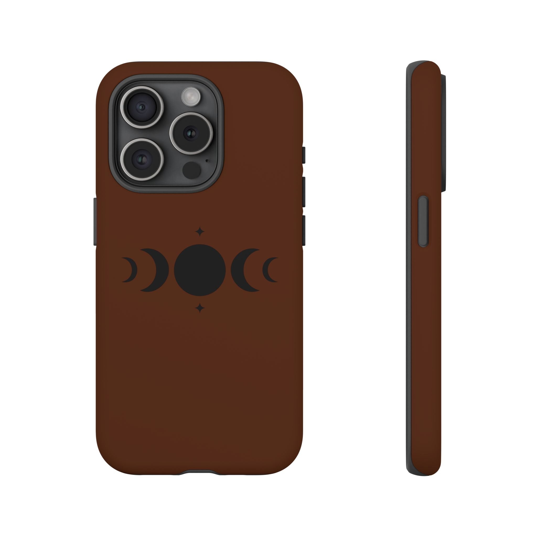 Triple Moon Phone Case — Brown Witchy Celestial iPhone Cover