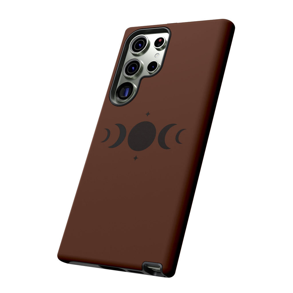 Triple Moon Phone Case — Brown Witchy Celestial iPhone Cover