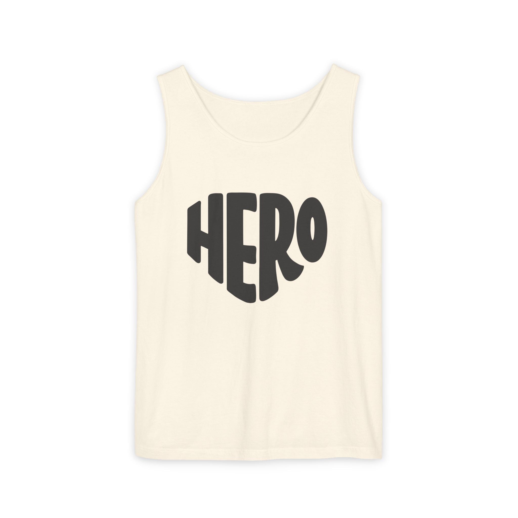 Unisex Hero Graphic Tank Top — Bold Retro "HERO" Design