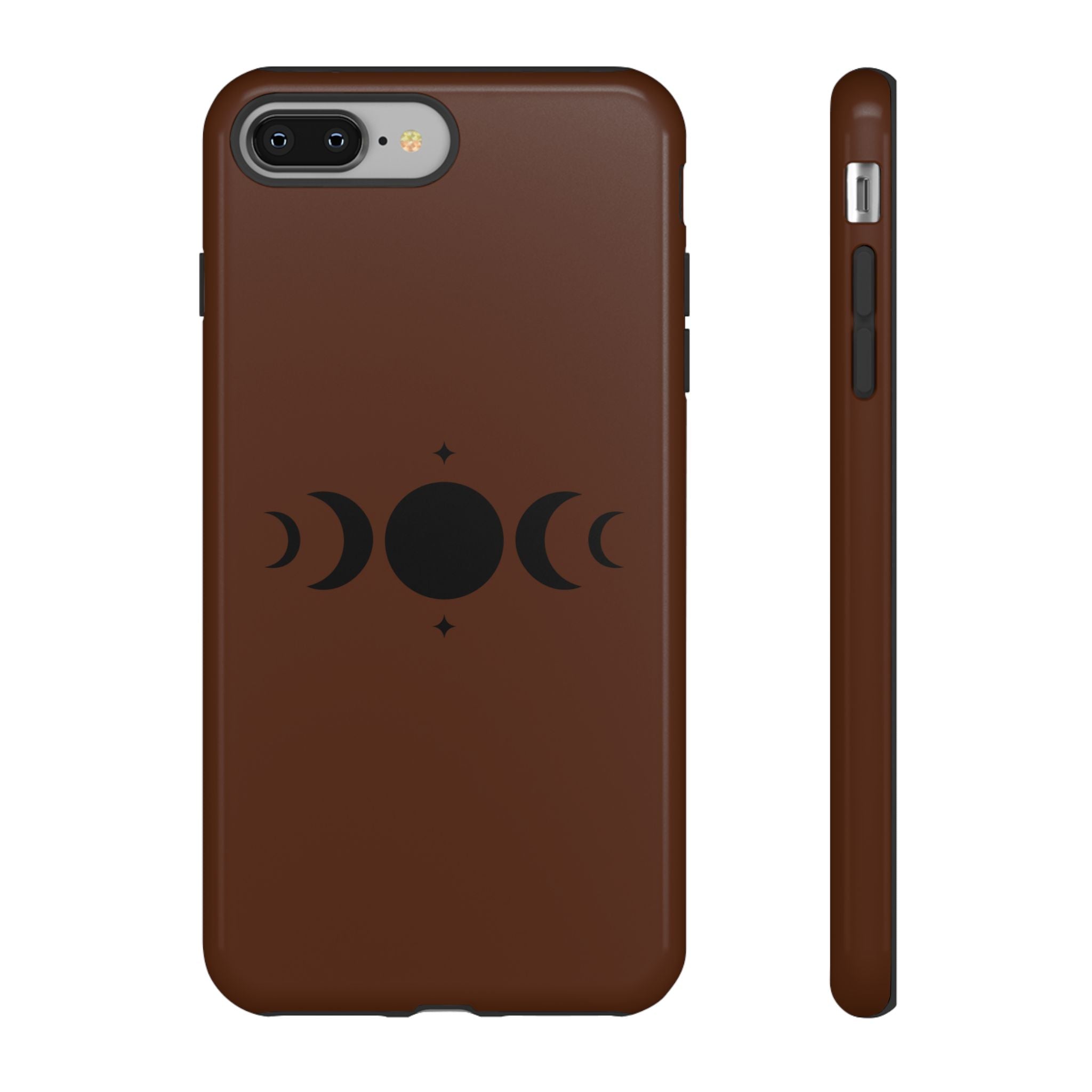 Triple Moon Phone Case — Brown Witchy Celestial iPhone Cover