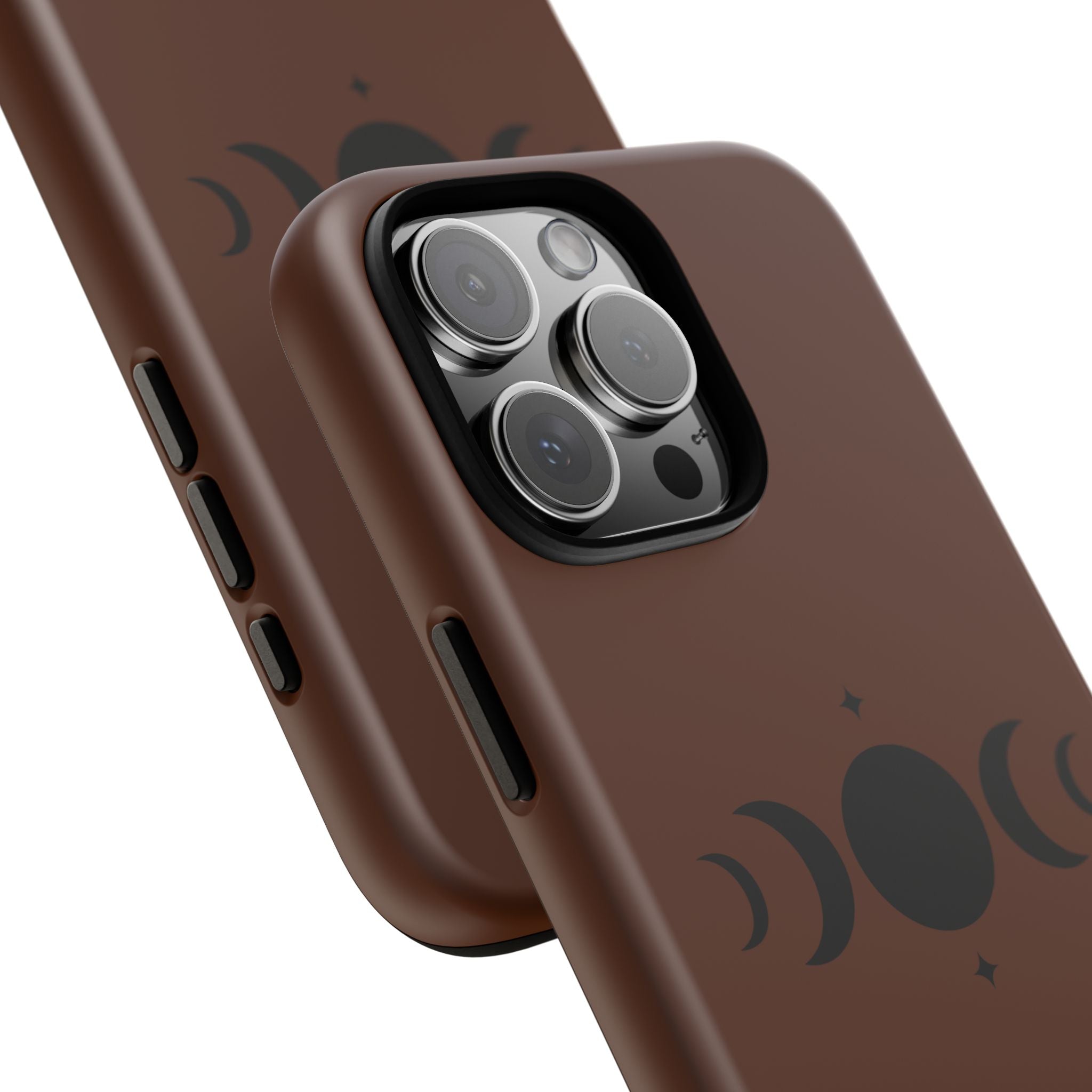 Triple Moon Phone Case — Brown Witchy Celestial iPhone Cover
