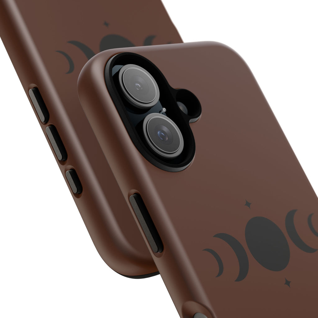 Triple Moon Phone Case — Brown Witchy Celestial iPhone Cover