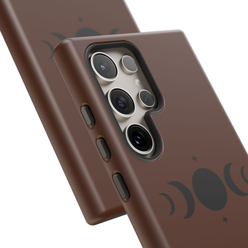 Triple Moon Phone Case — Brown Witchy Celestial iPhone Cover