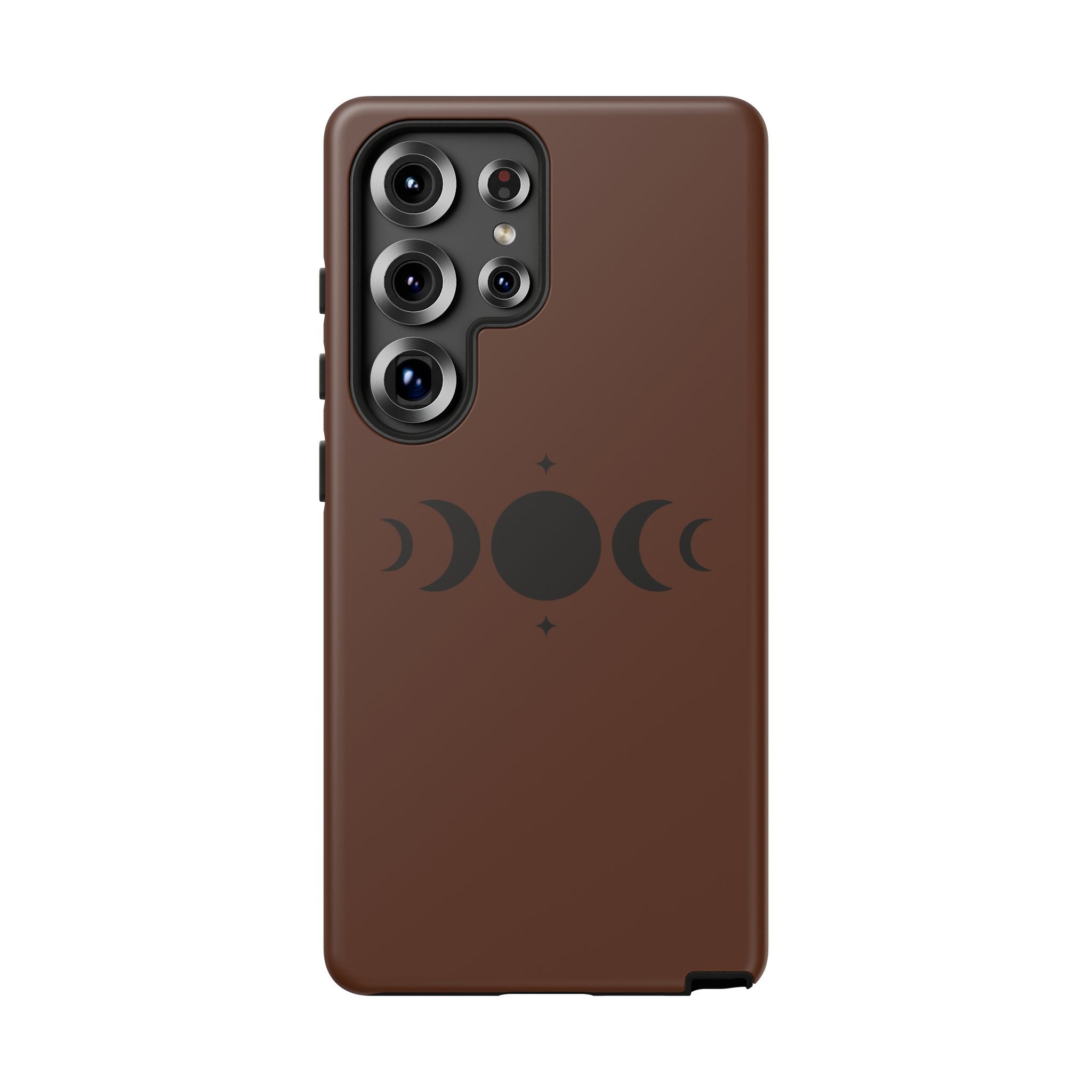 Triple Moon Phone Case — Brown Witchy Celestial iPhone Cover