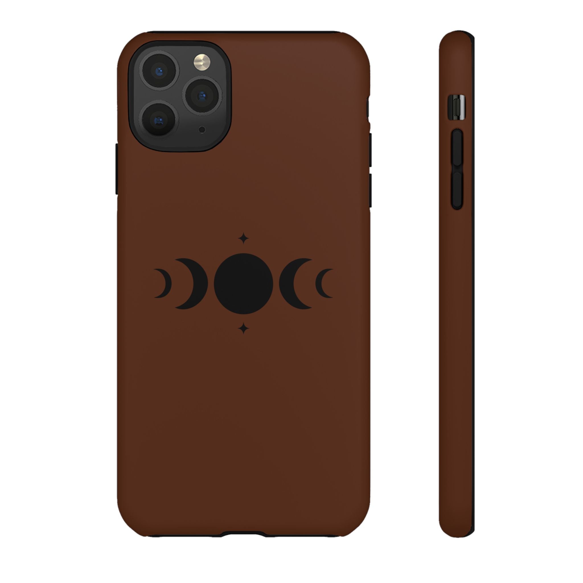 Triple Moon Phone Case — Brown Witchy Celestial iPhone Cover