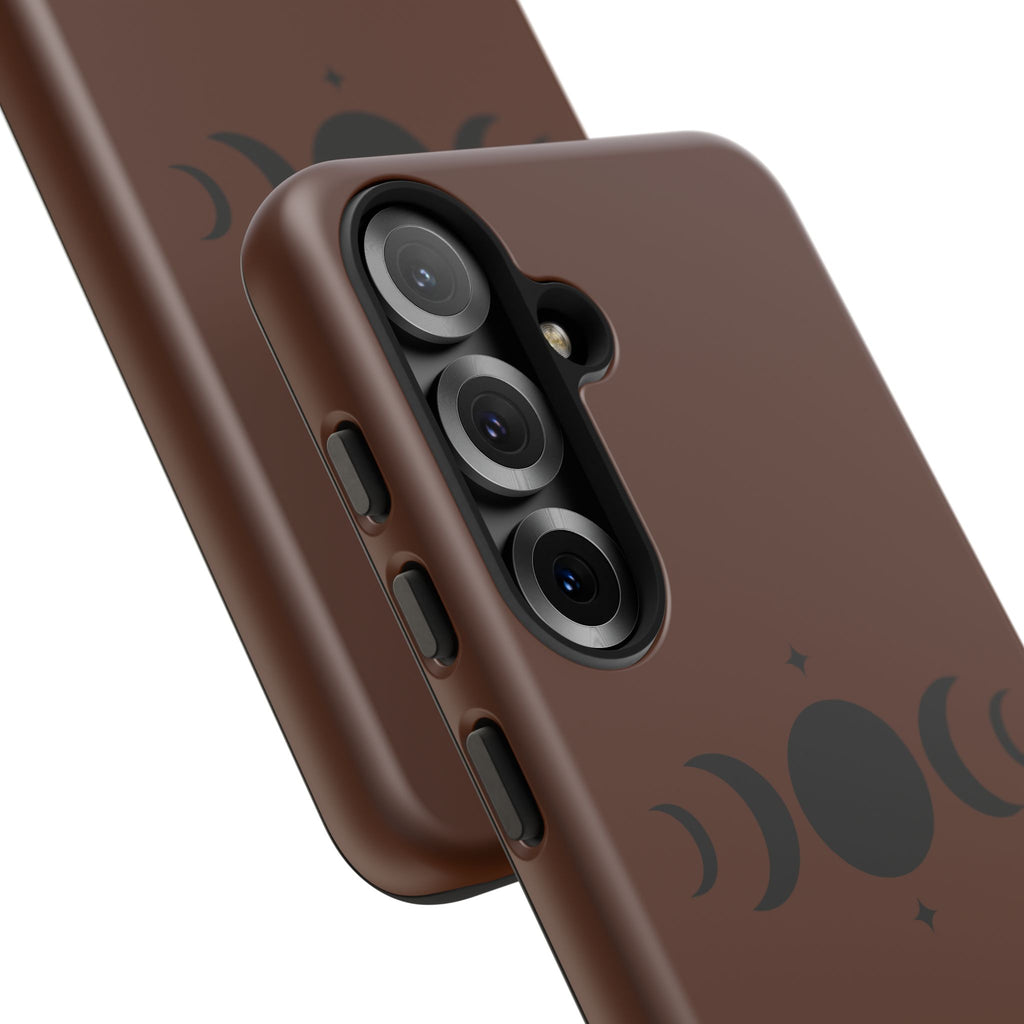 Triple Moon Phone Case — Brown Witchy Celestial iPhone Cover