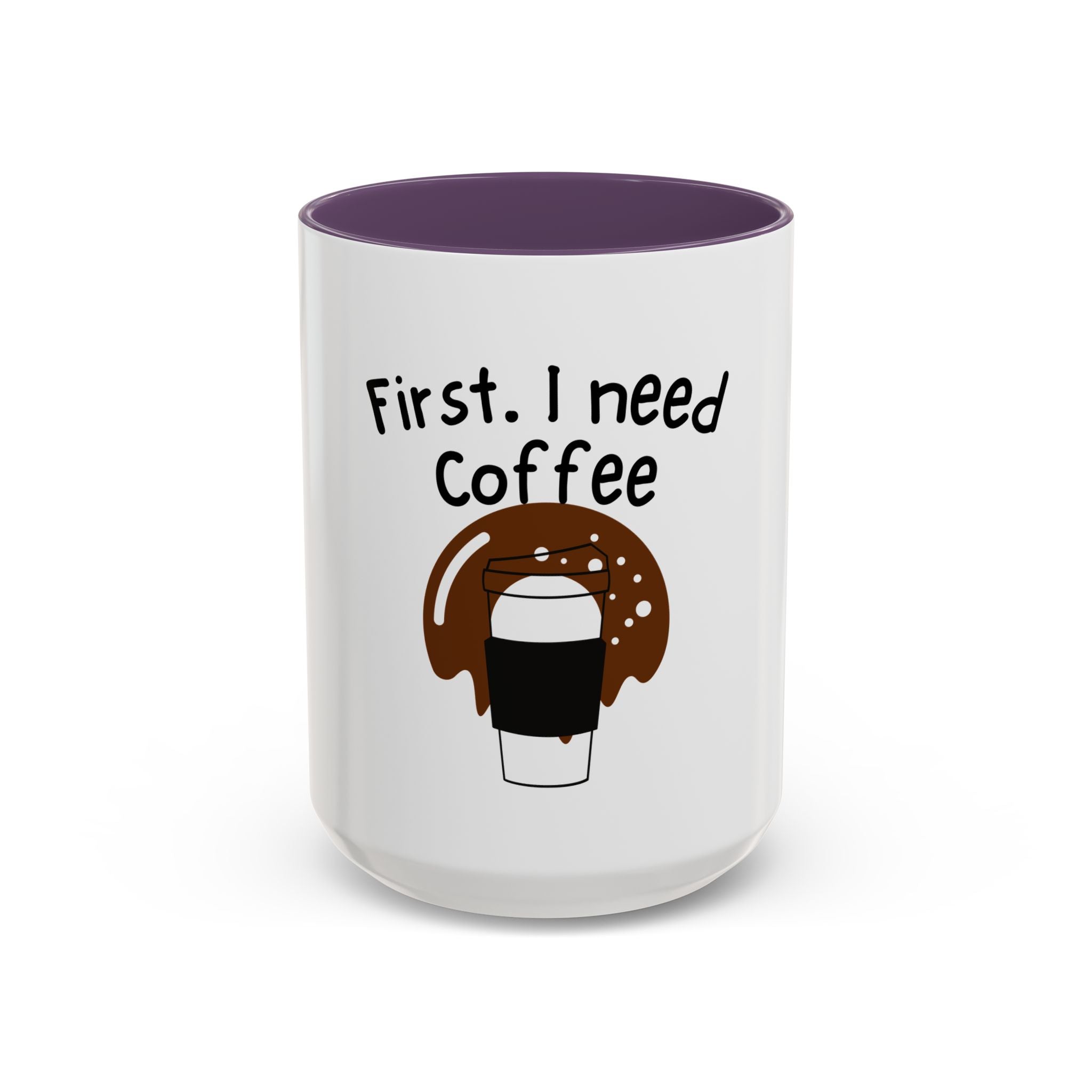 Coffee Accent Mug — Funny Donut & Latte Ceramic Coffee Cup (11/15oz)