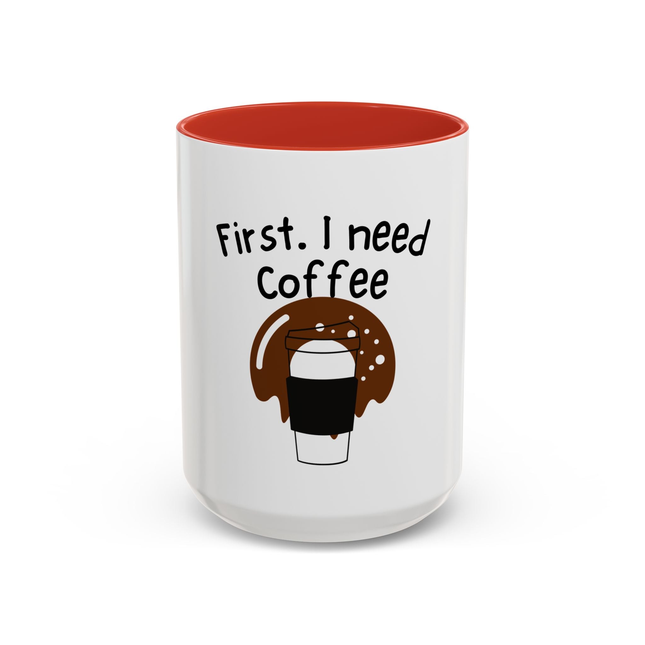 Coffee Accent Mug — Funny Donut & Latte Ceramic Coffee Cup (11/15oz)