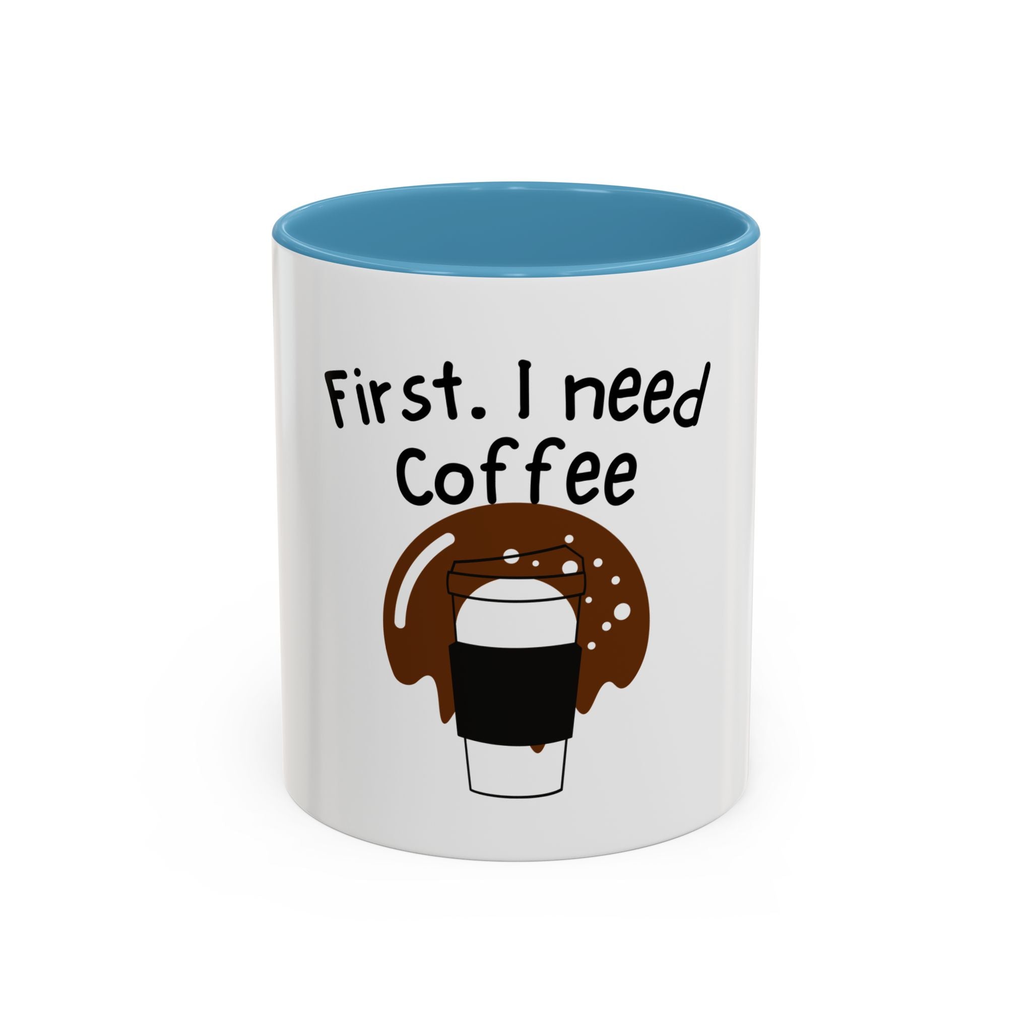 Coffee Accent Mug — Funny Donut & Latte Ceramic Coffee Cup (11/15oz)